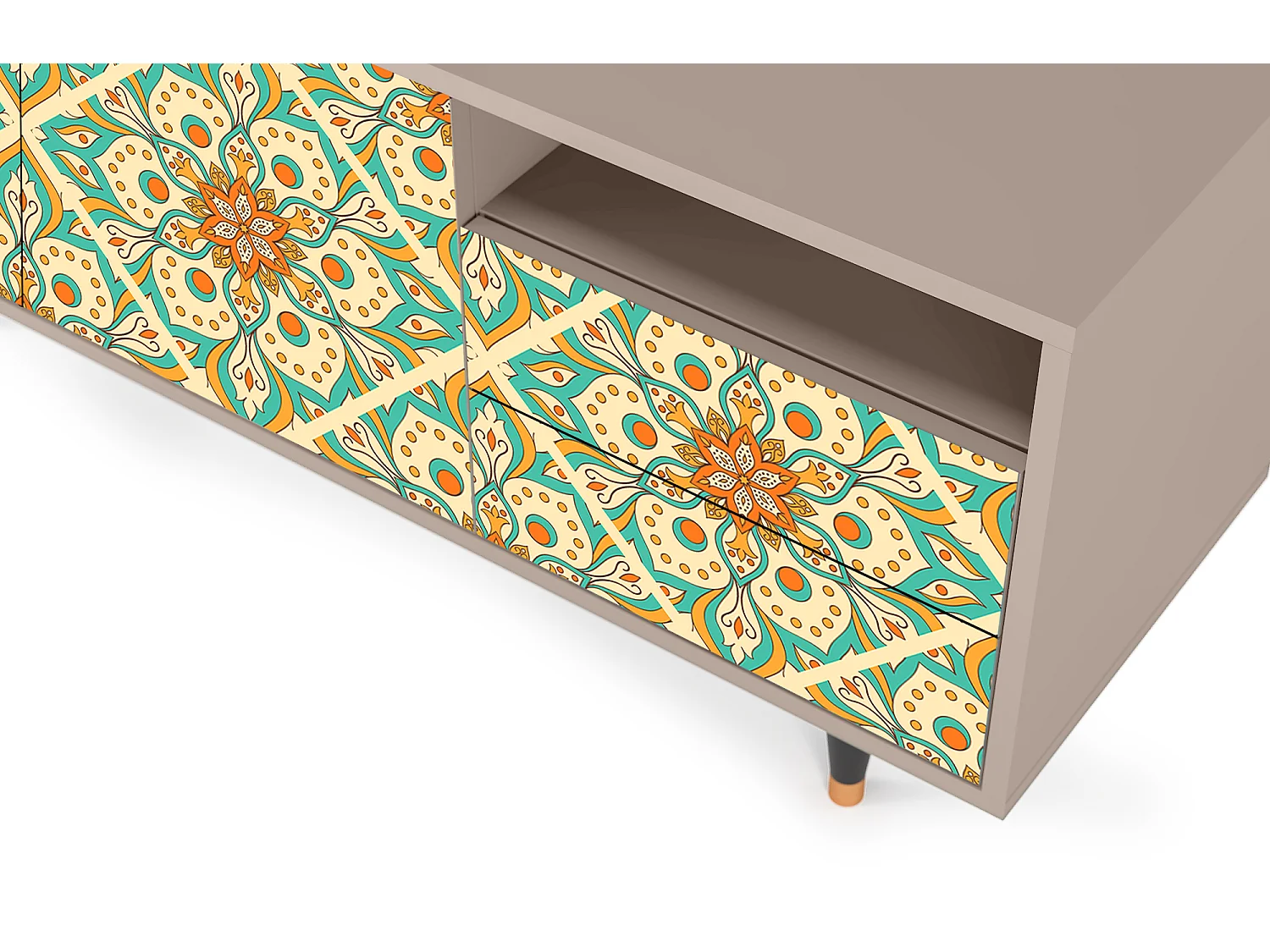 TV-meubel - 125х56х41 cm - T7 - Hindu Daisy, Latte