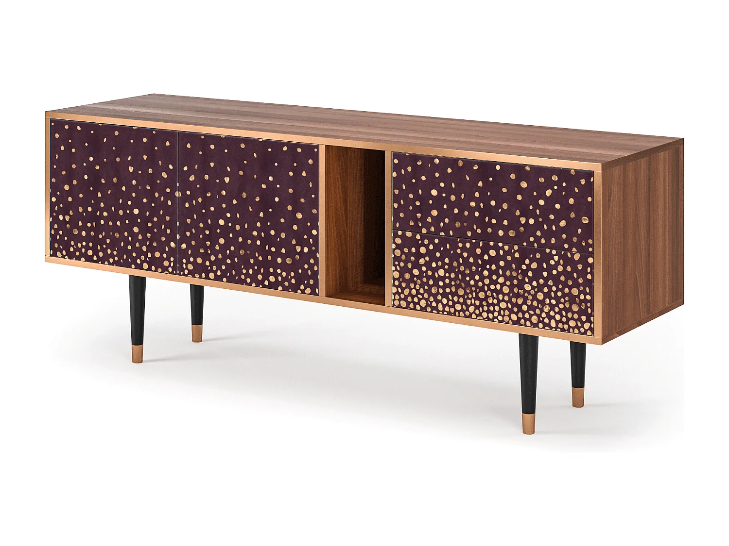 Mueble de TV - 170х69х48 cm - T1 - Glowworms, Nogueira