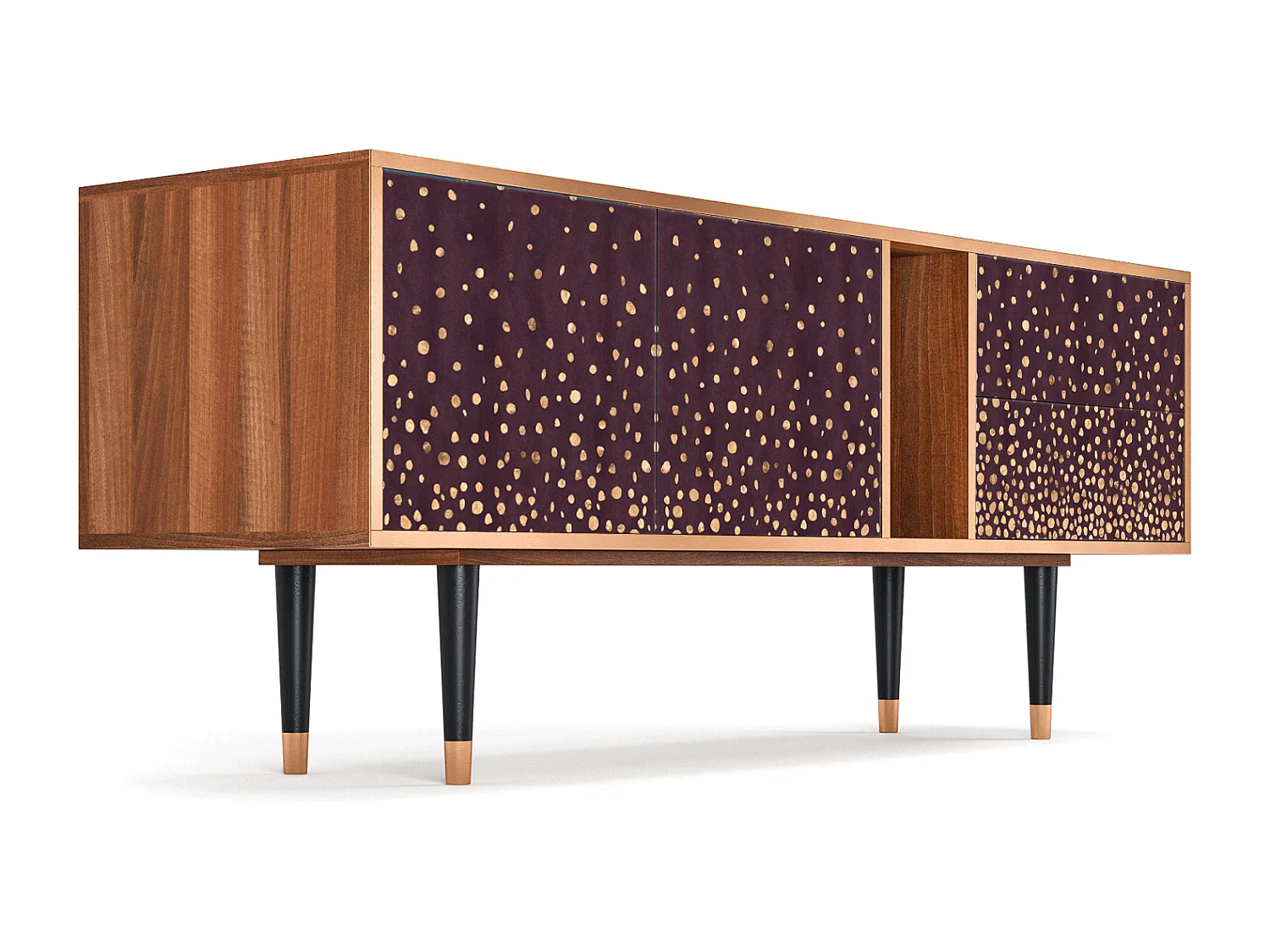 Mueble de TV - 170х69х48 cm - T1 - Glowworms, Nogueira