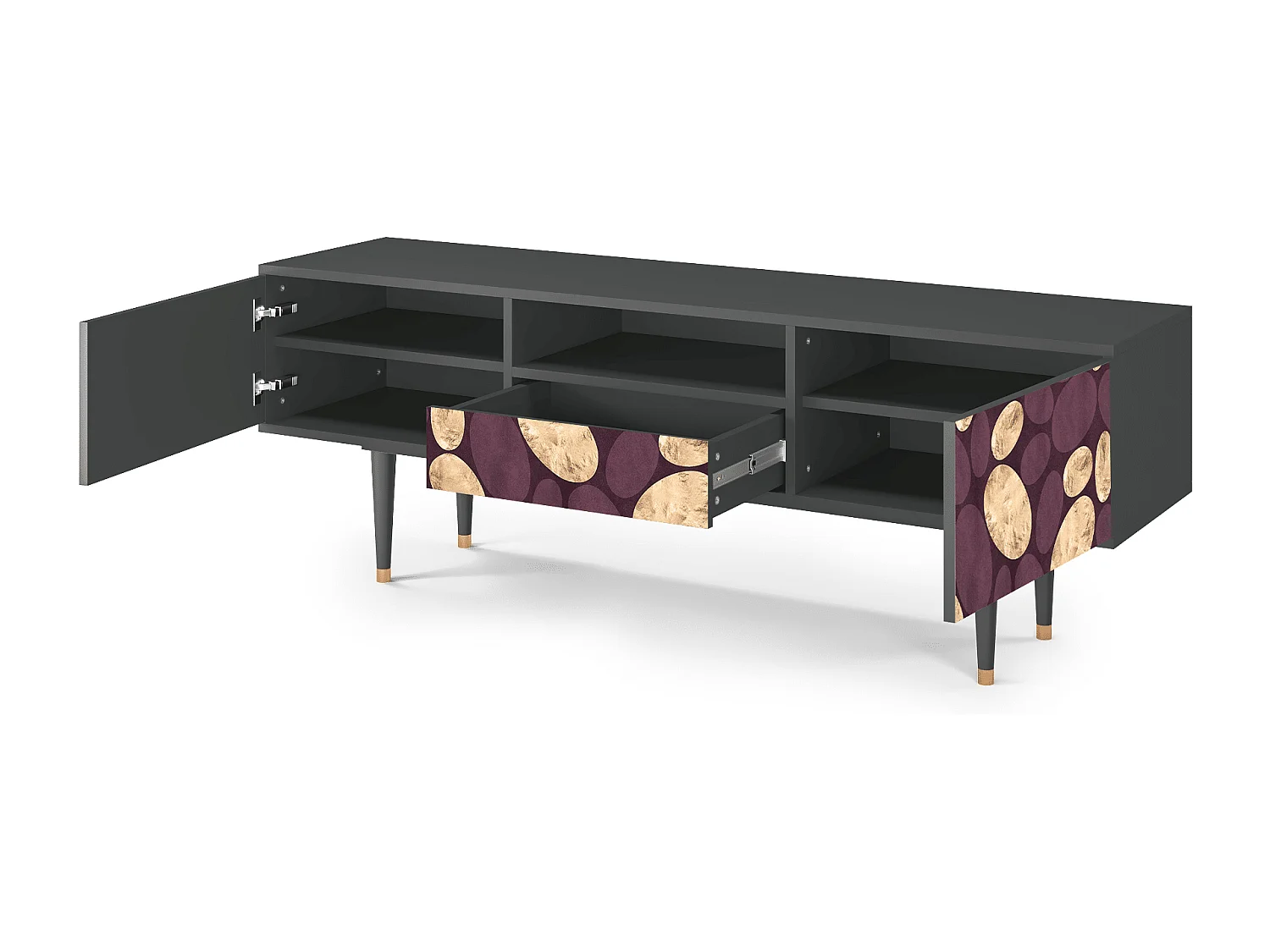 Meuble TV - 170х59х41 cm - T6 - Fine Wine, Anthracite