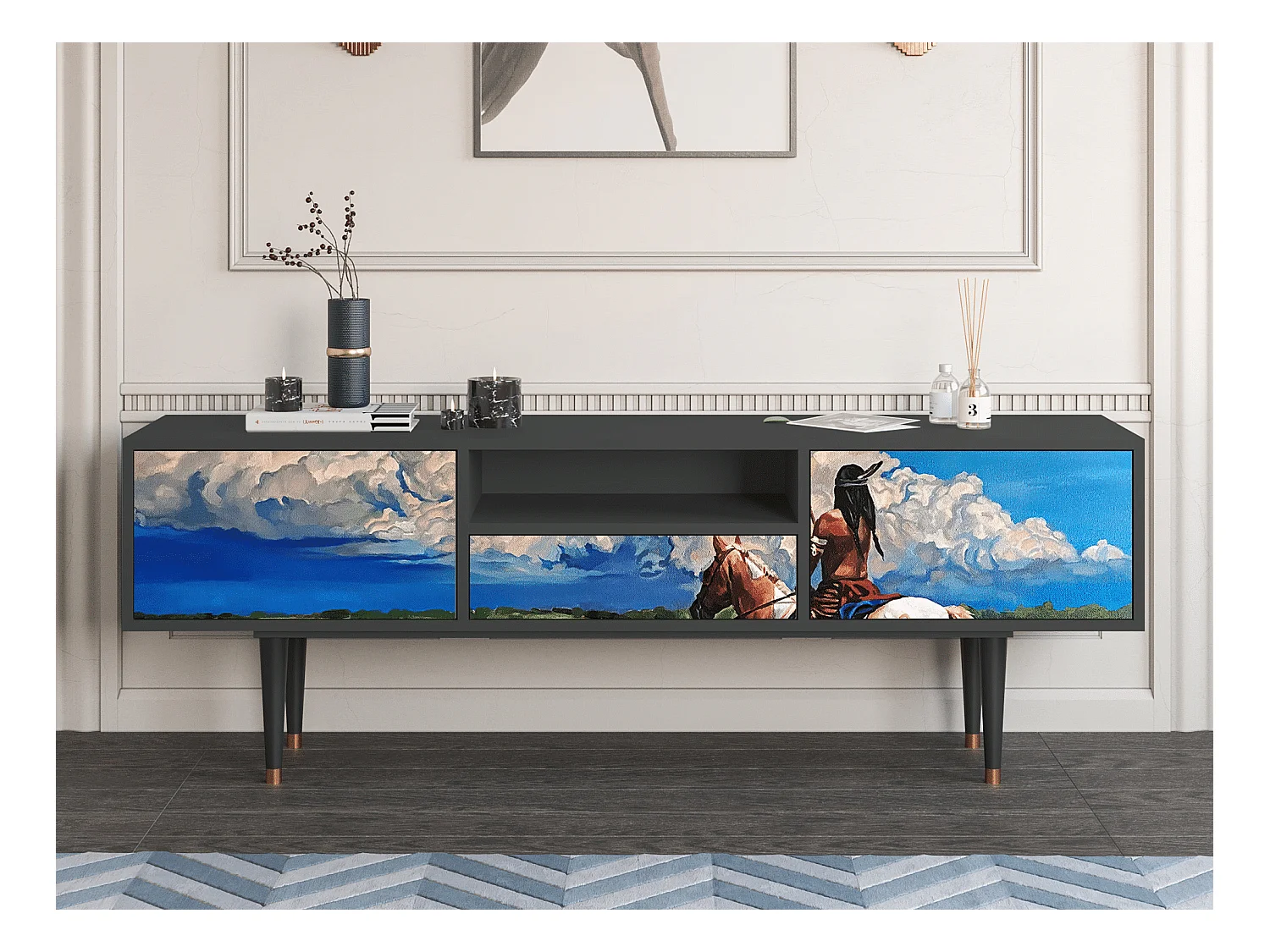 Meuble TV - 170х59х41 cm - T6 - Thunderheads by Dean, Anthracite