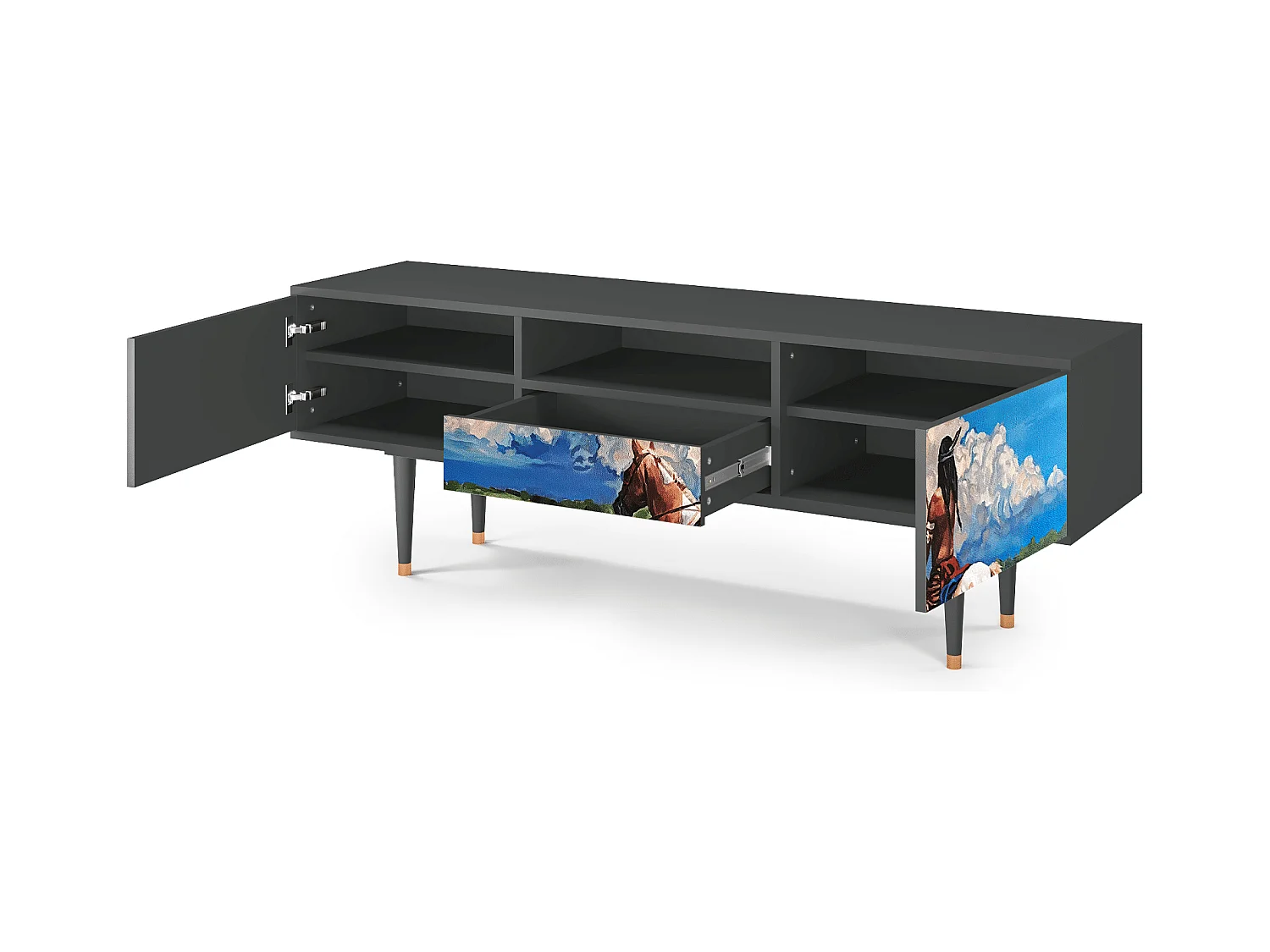 Meuble TV - 170х59х41 cm - T6 - Thunderheads by Dean, Anthracite