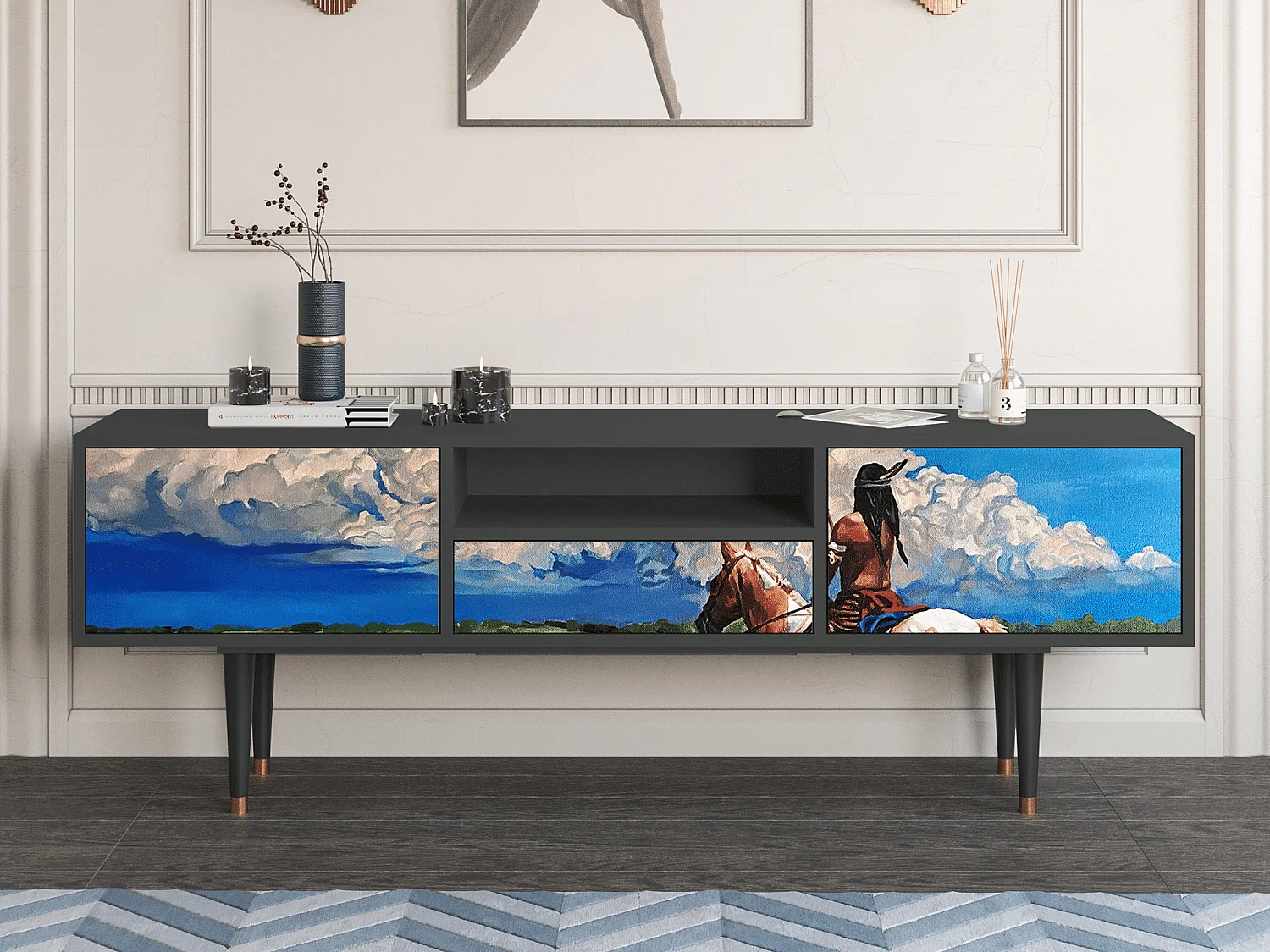 Meuble TV - 170х59х41 cm - T6 - Thunderheads by Dean, Anthracite