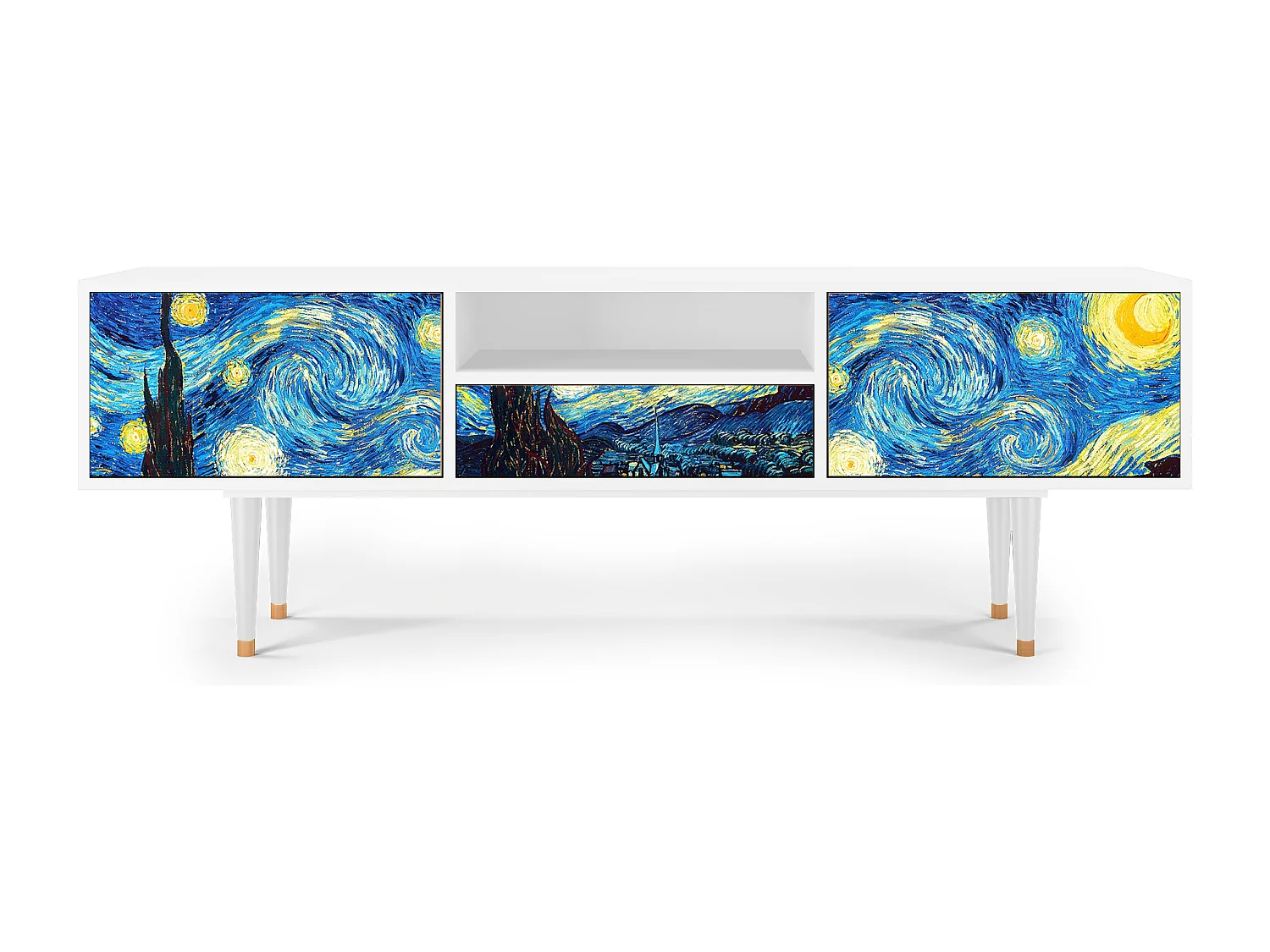 Meuble TV - 170х59х41 cm - T6 - The Starry Night  , Blanc
