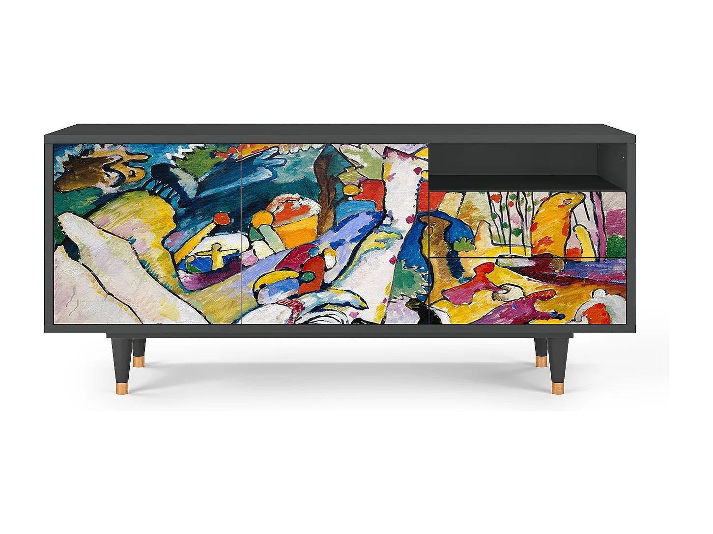 Mueble de TV - 125х56х41 cm - T7 - Improvisation 26  , Antracita