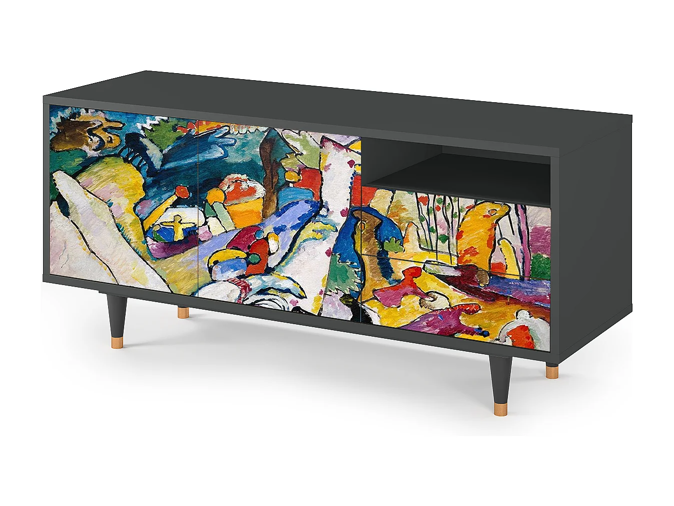 Mueble de TV - 125х56х41 cm - T7 - Improvisation 26  , Antracita