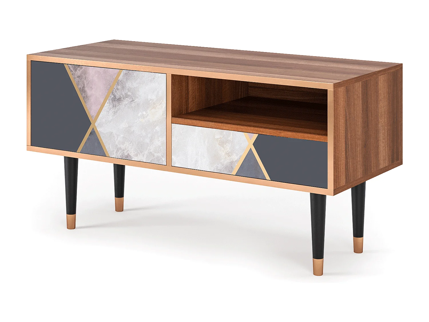 Meuble TV - 115х59х48 cm - T3 - Ideal Harmony, Noyer