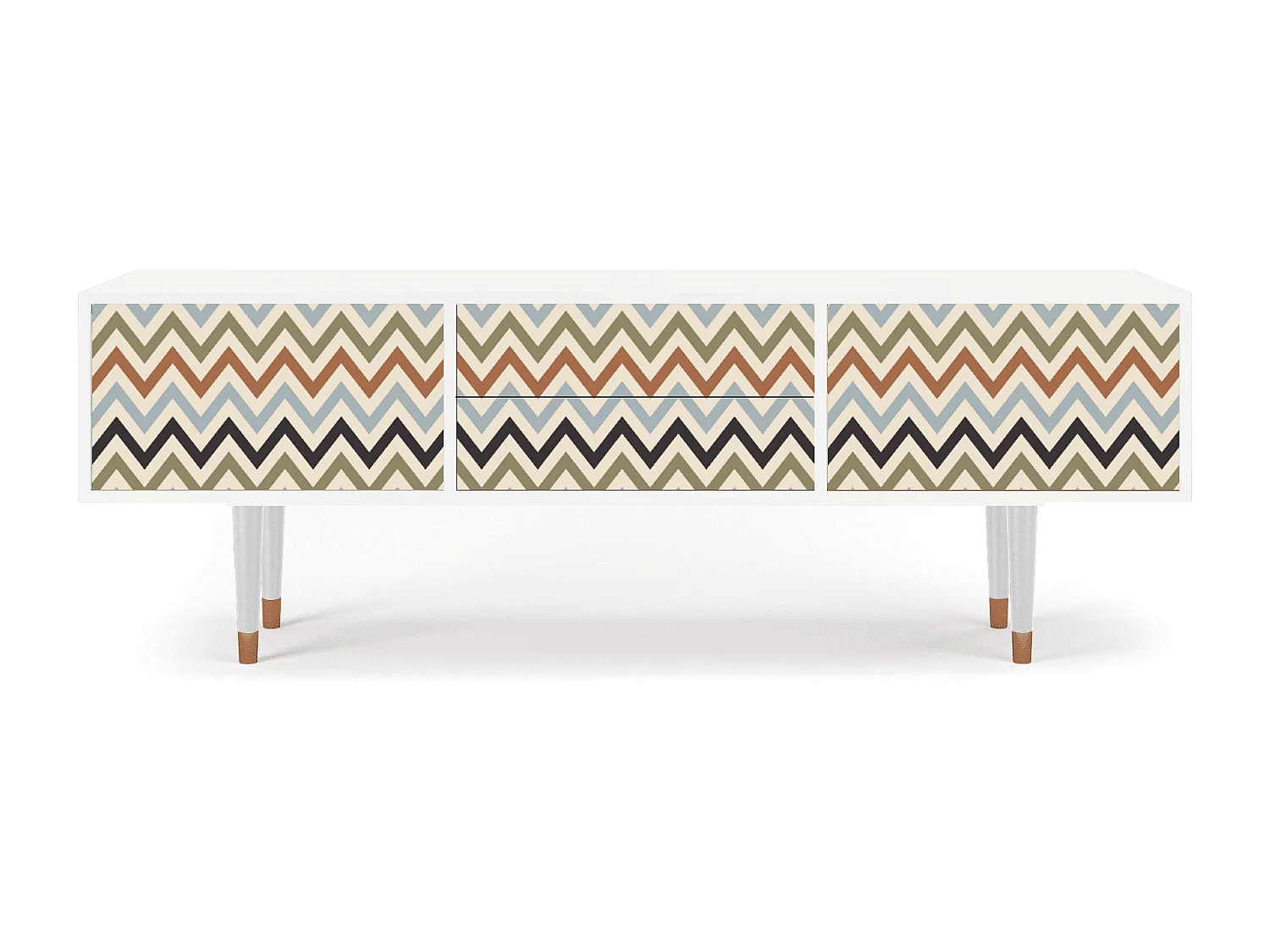 Meuble TV - 170х59х48 cm - T4 - Bright Ripple, Blanc