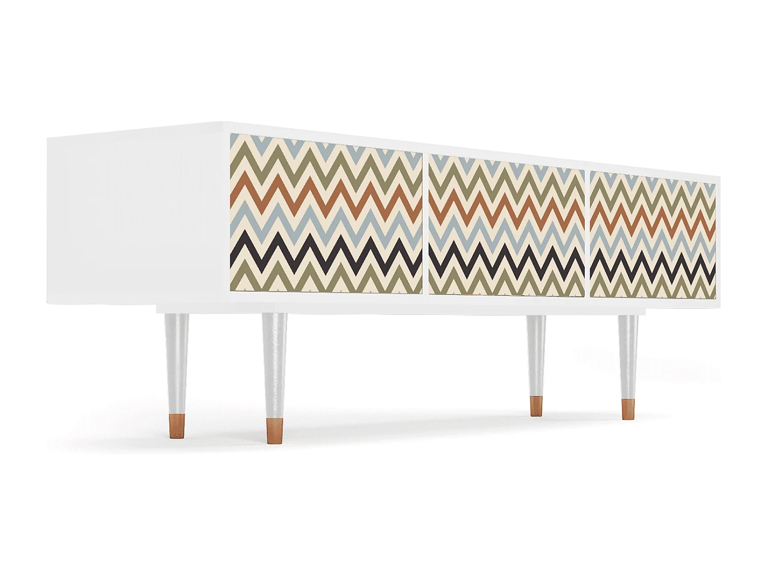 Meuble TV - 170х59х48 cm - T4 - Bright Ripple, Blanc