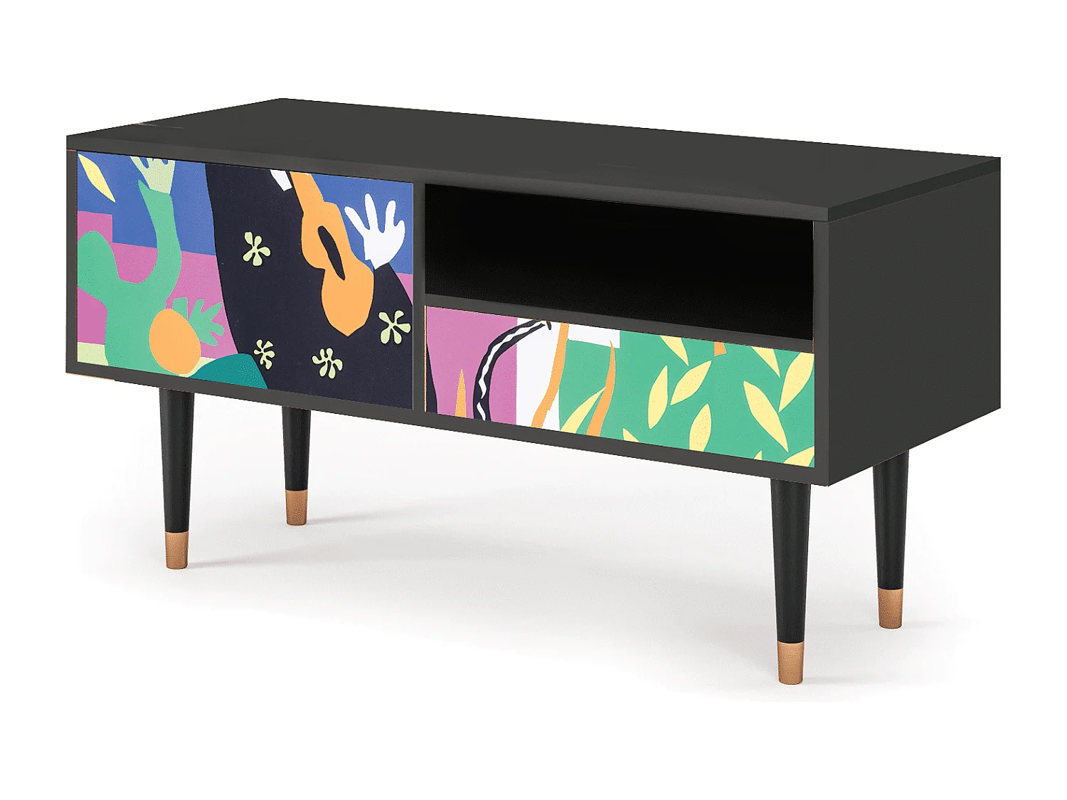 Szafka RTV - 115х59х48 cm - T3 - La Tristesse du Roi, Antracyt