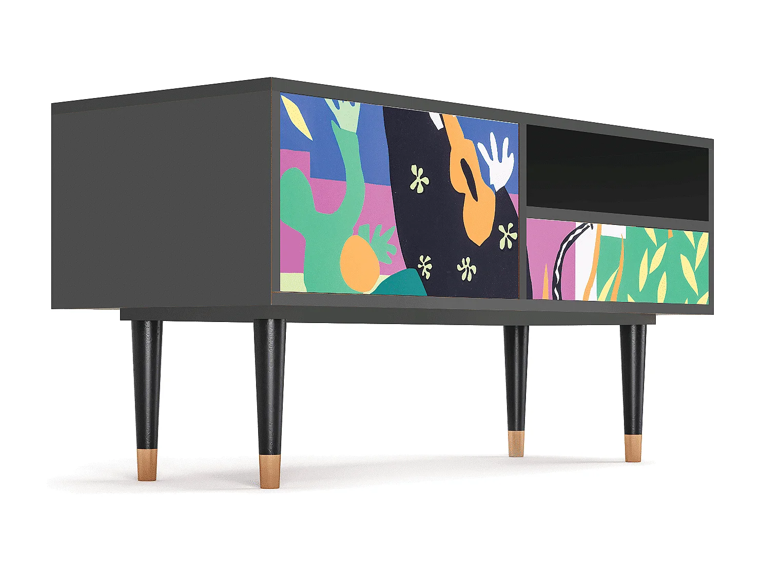 Meuble TV - 115х59х48 cm - T3 - La Tristesse du Roi, Anthracite