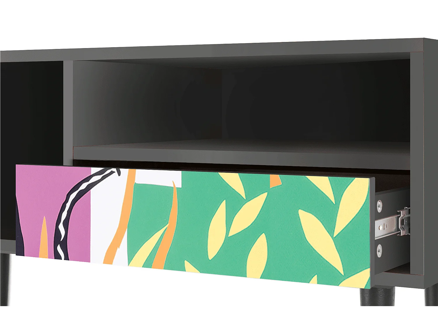 Meuble TV - 115х59х48 cm - T3 - La Tristesse du Roi, Anthracite