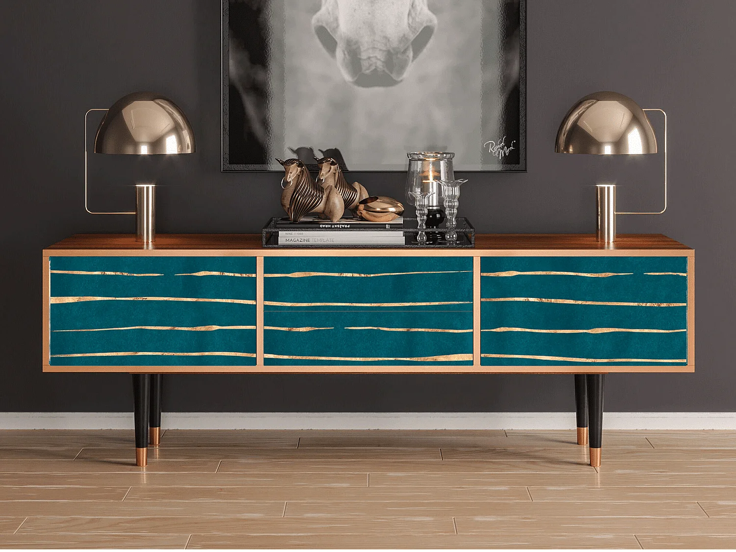 Meuble TV - 170х59х48 cm - T4 - Ocean Drive, Noyer