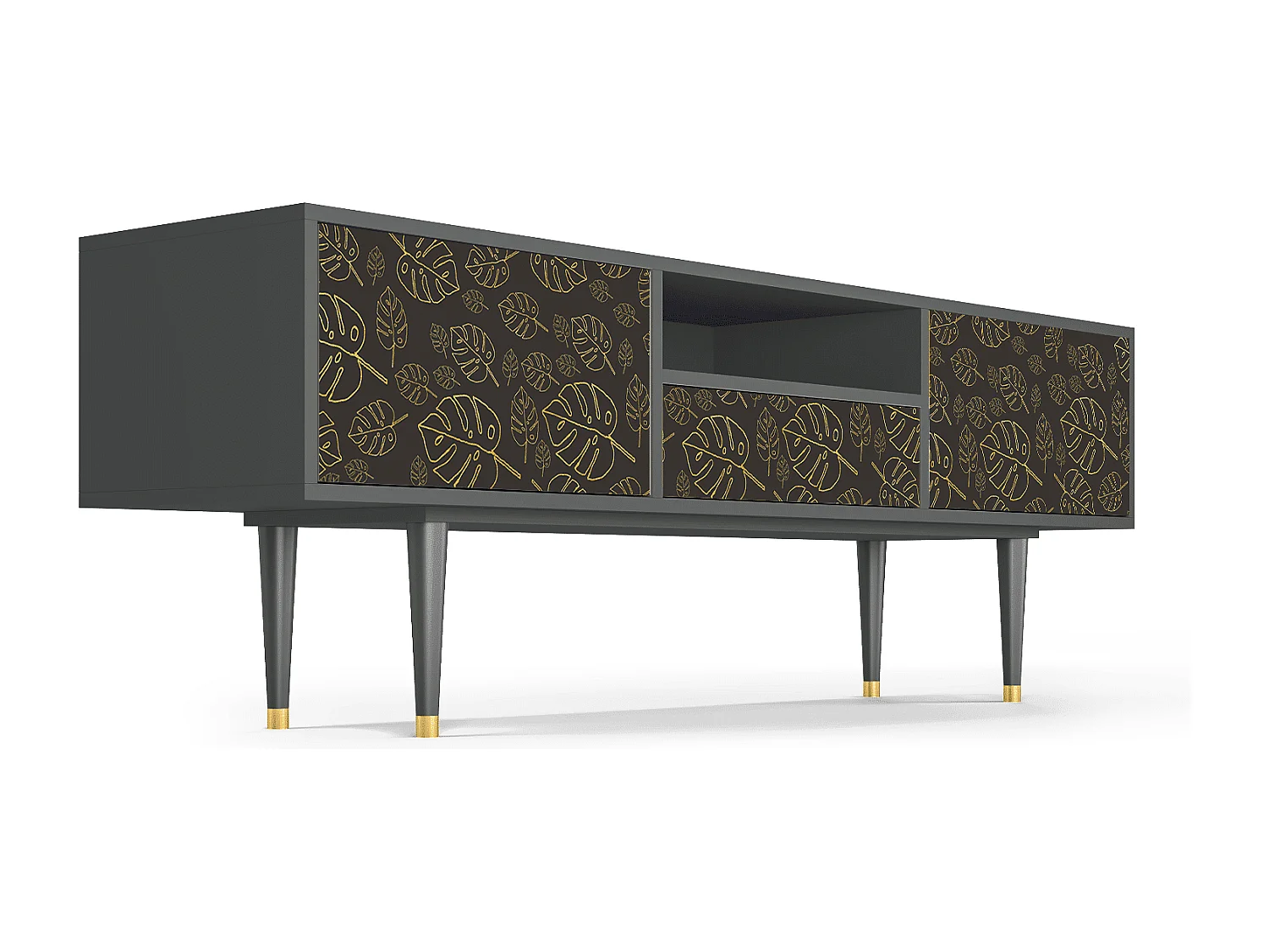 Meuble TV - 170х59х41 cm - T6 - Fall Of The Leaves, Anthracite