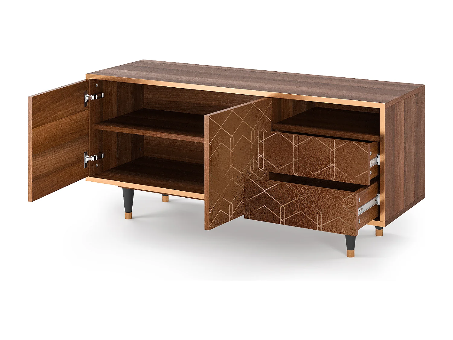 Meuble TV - 125х56х41 cm - T7 - Chocolate Bar, Noyer