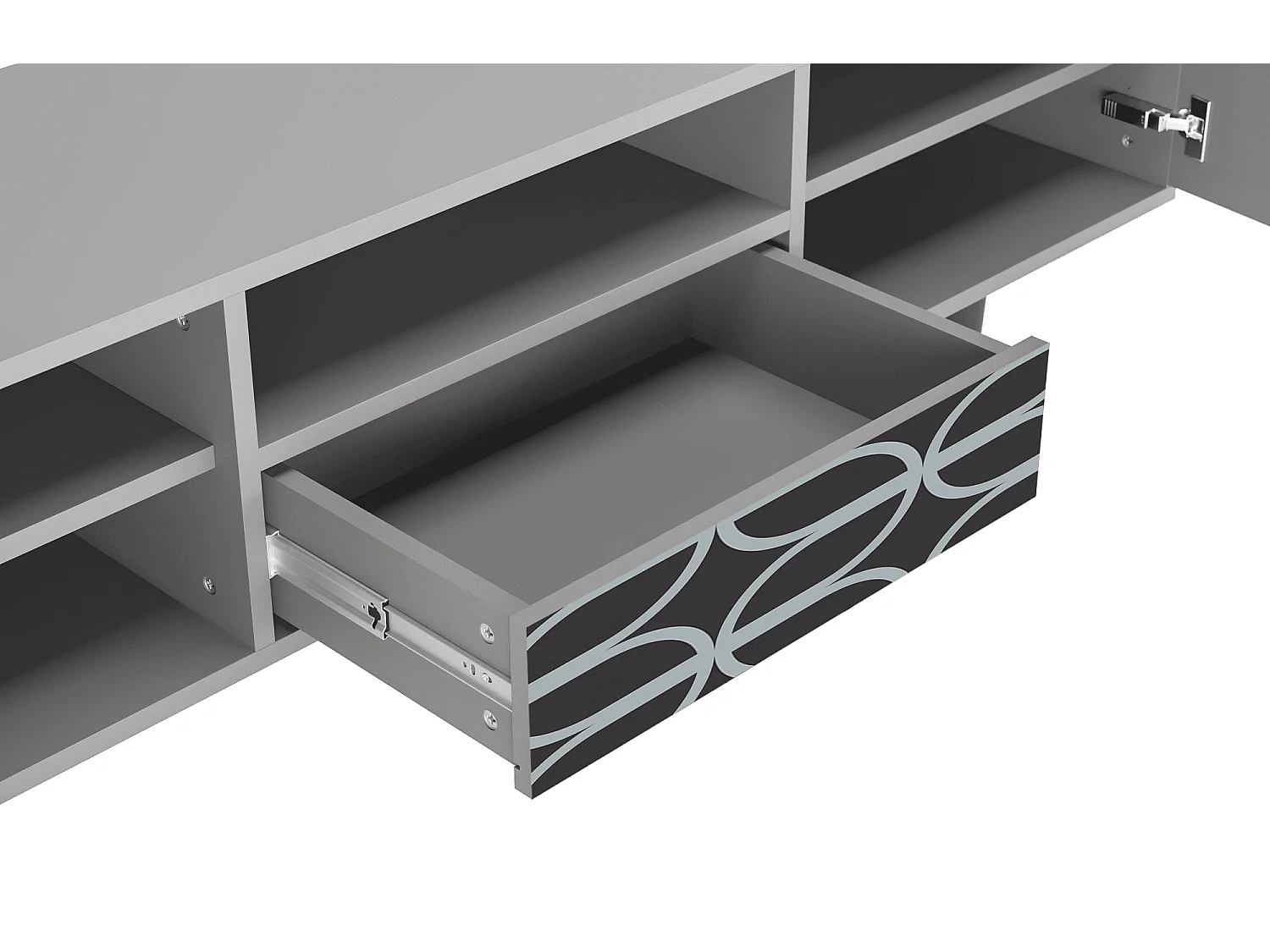 Meuble TV - 170х59х41 cm - T6 - Braided Blue, Gris