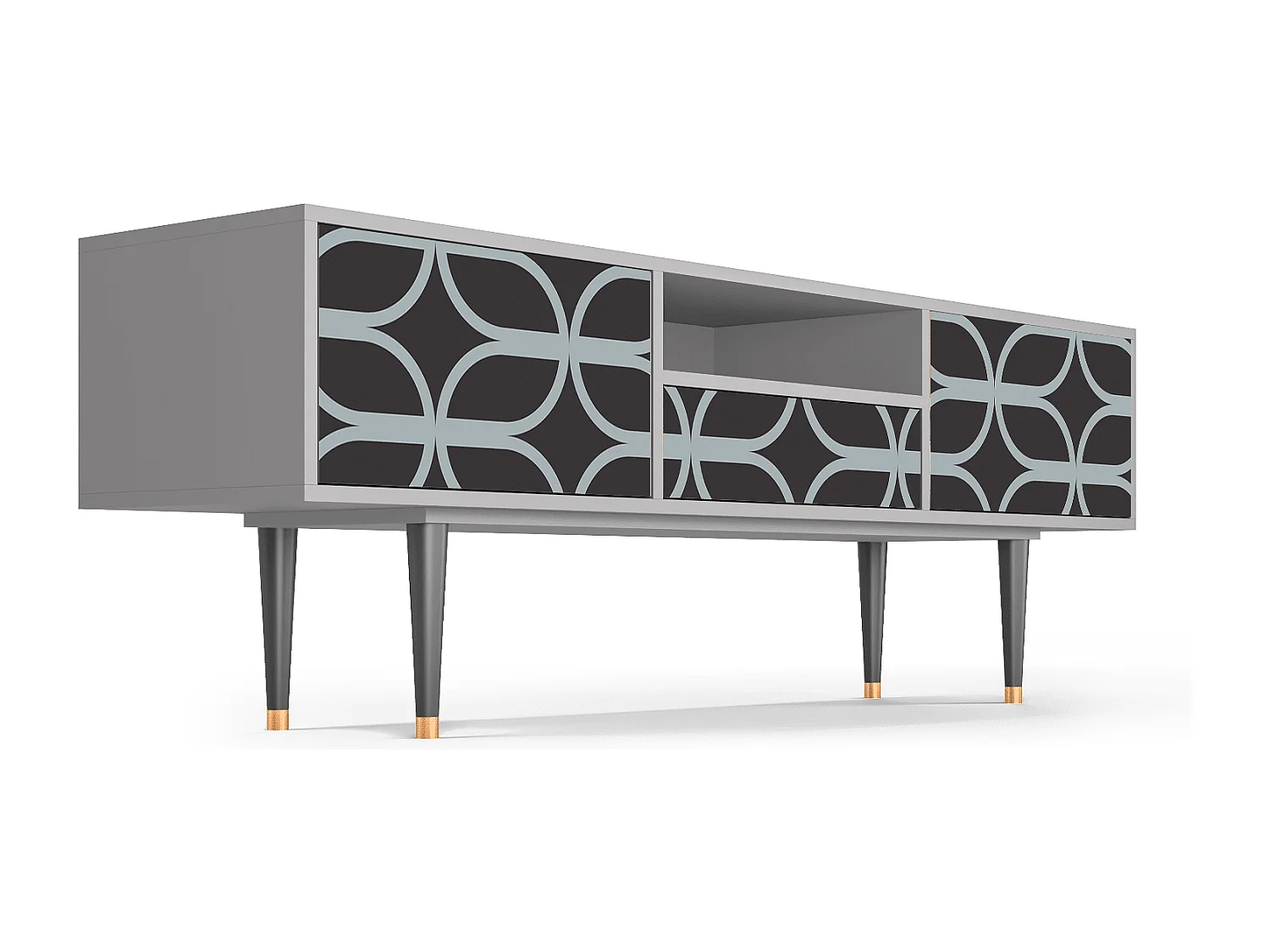 Meuble TV - 170х59х41 cm - T6 - Braided Blue, Gris