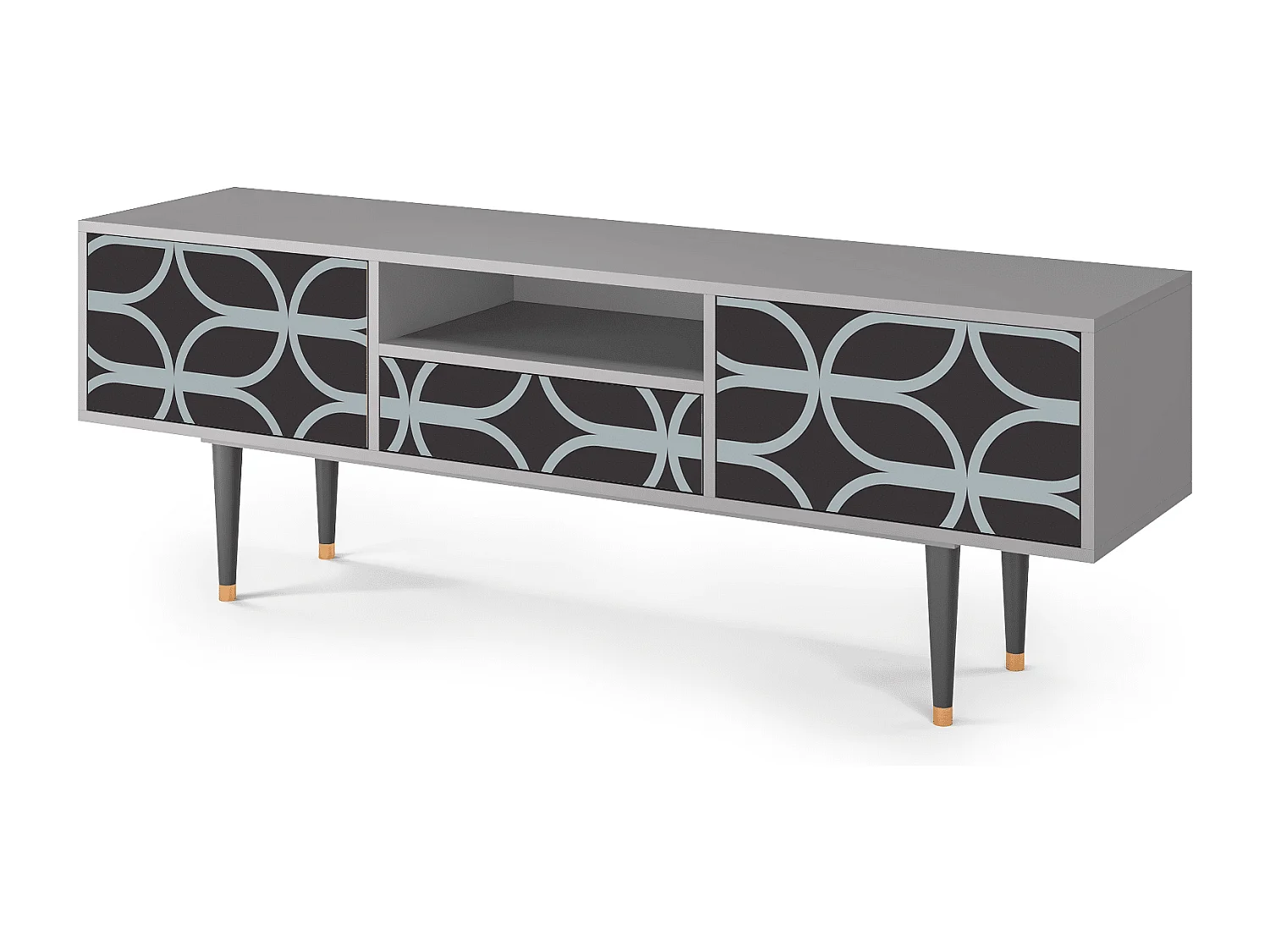 Meuble TV - 170х59х41 cm - T6 - Braided Blue, Gris