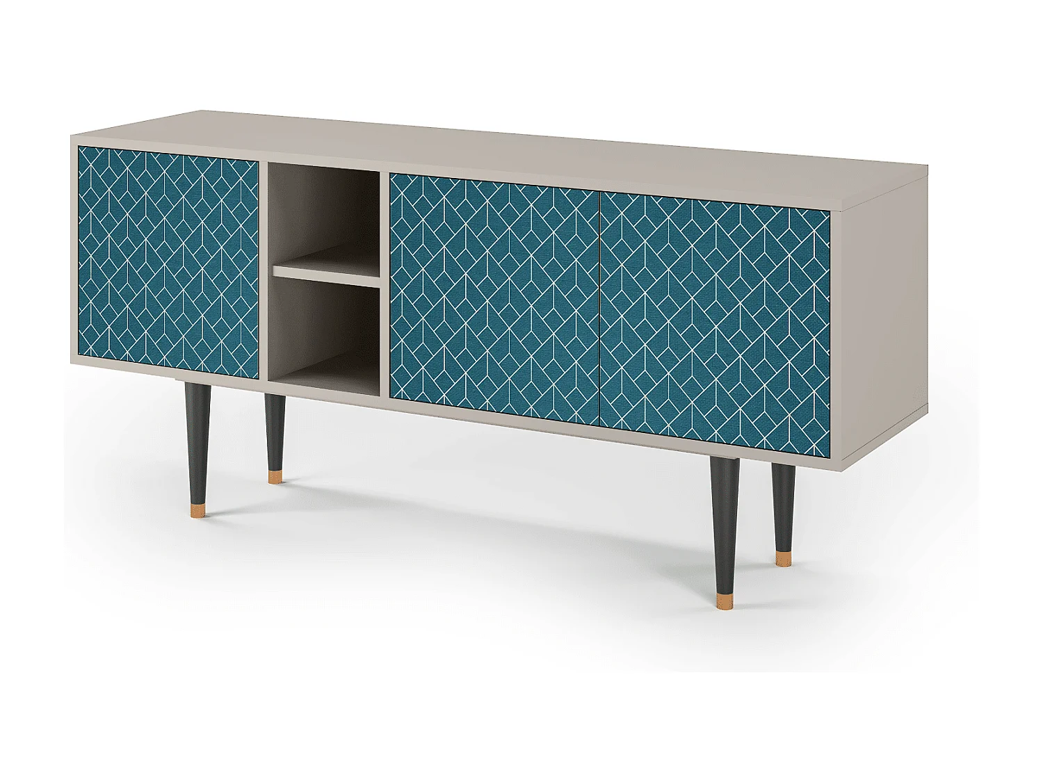 TV-Möbel - 150х69х41 cm - T5 - Turquoise Geometry, Sand