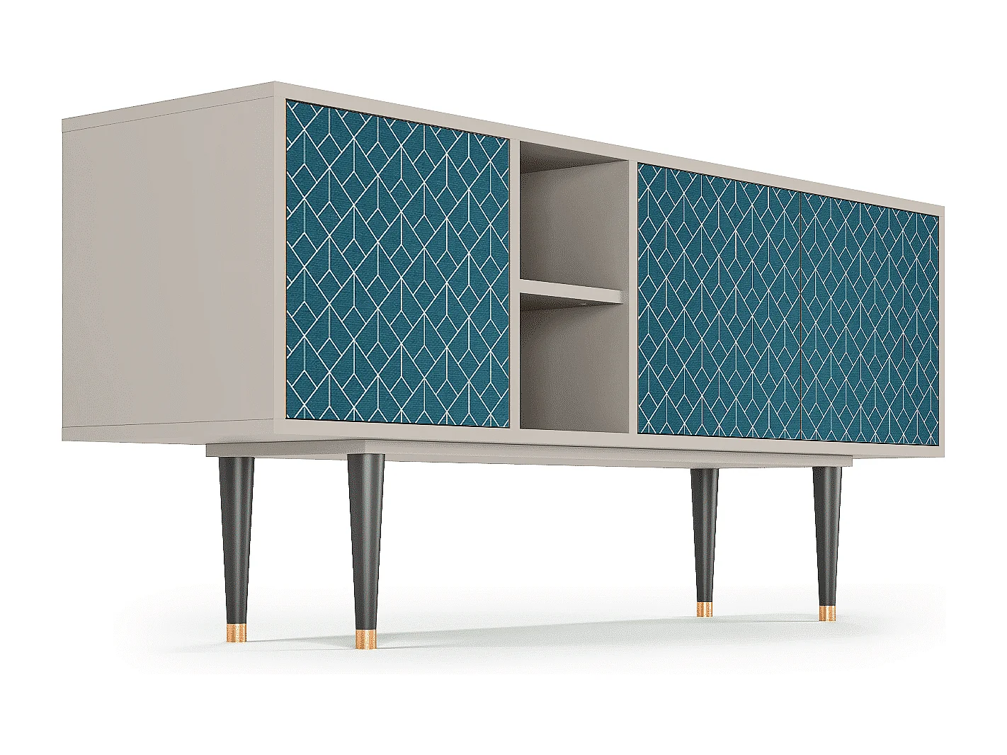 TV-Möbel - 150х69х41 cm - T5 - Turquoise Geometry, Sand