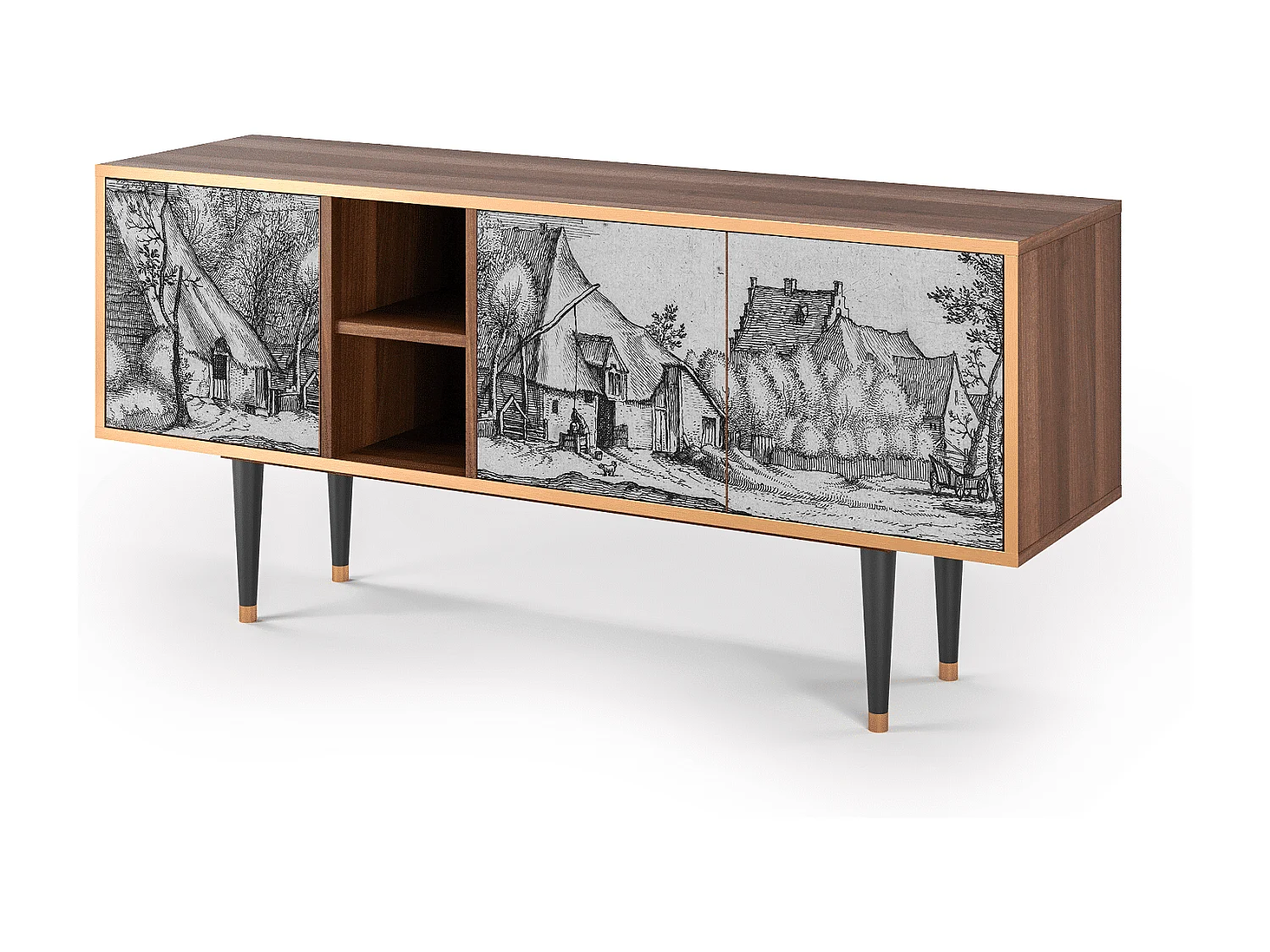 Mobile TV - 150х69х41 cm - T5 - Farms in a Village, Noce