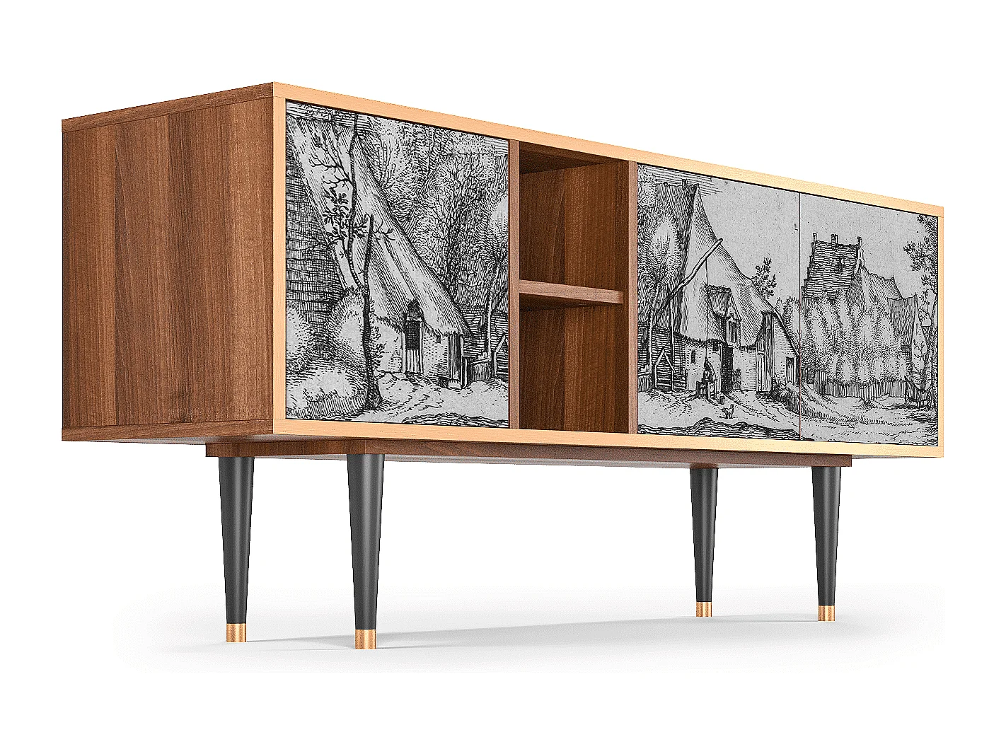 Mobile TV - 150х69х41 cm - T5 - Farms in a Village, Noce