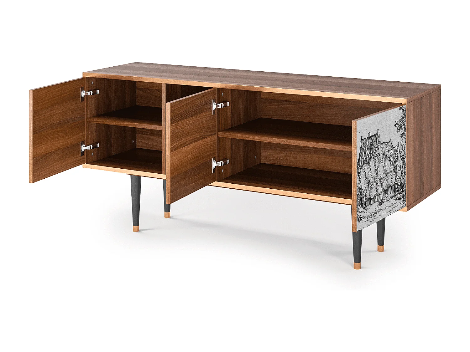 Mobile TV - 150х69х41 cm - T5 - Farms in a Village, Noce