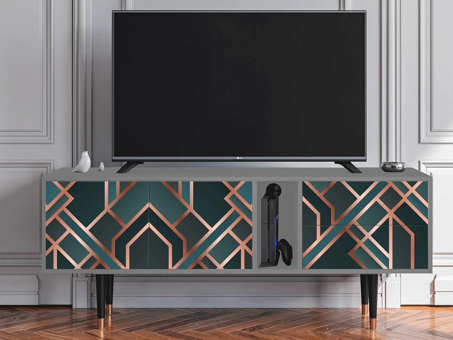 Meuble TV - 170х69х48 cm - T1 - Bronze Crossroad, Gris