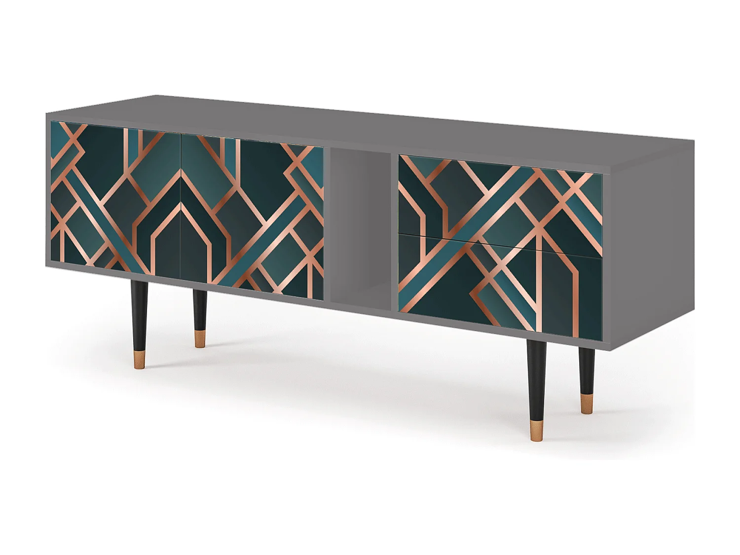 Meuble TV - 170х69х48 cm - T1 - Bronze Crossroad, Gris