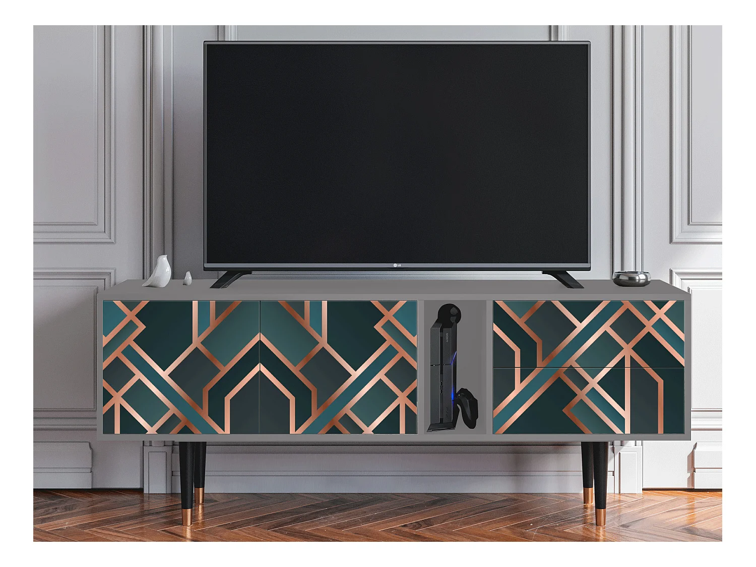 Meuble TV - 170х69х48 cm - T1 - Bronze Crossroad, Gris