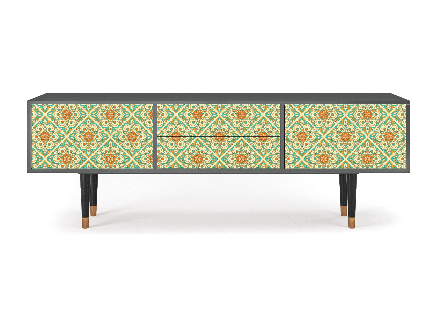 Szafka RTV - 170х59х48 cm - T4 - Hindu Daisy, Antracyt