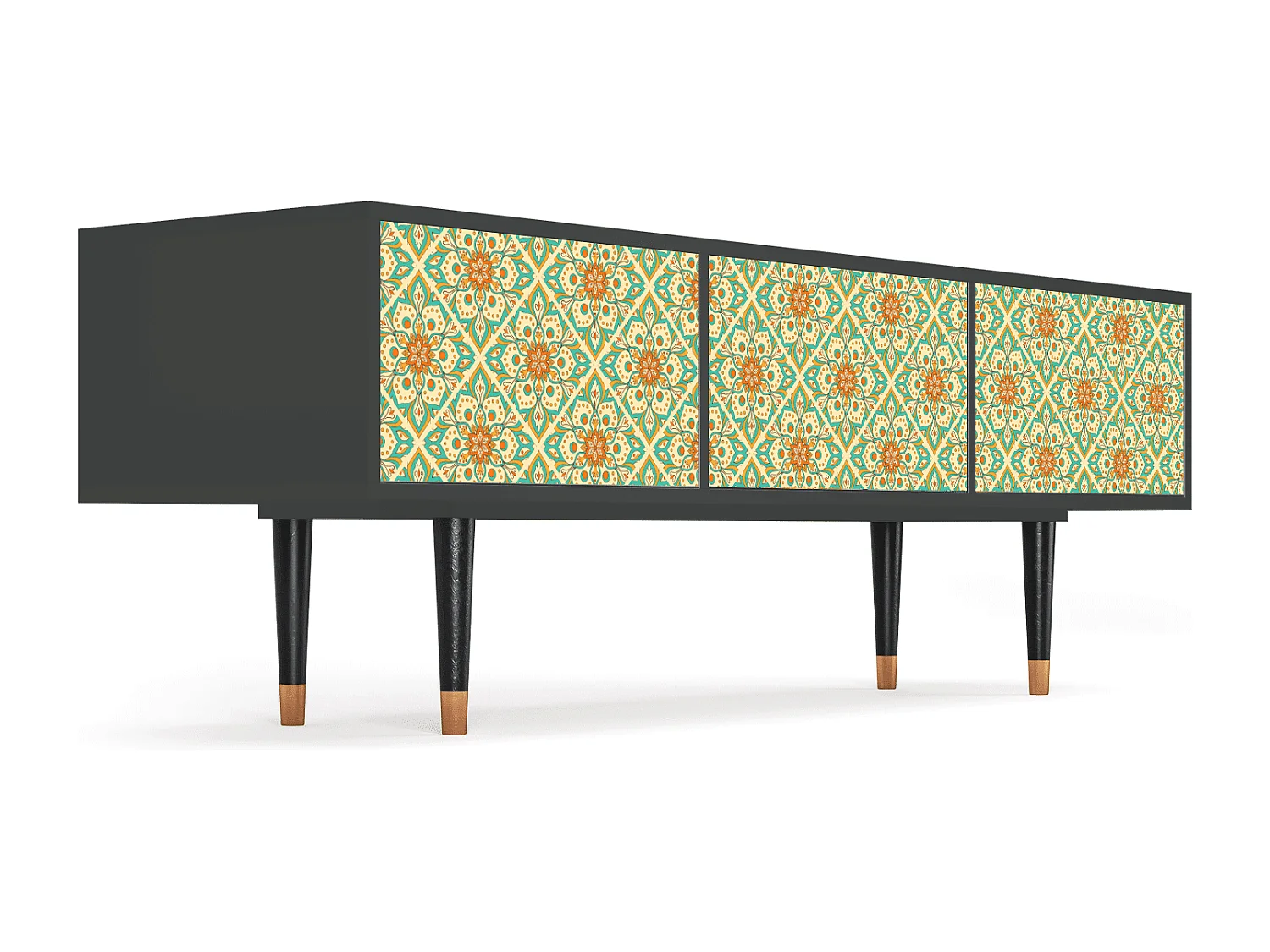 Szafka RTV - 170х59х48 cm - T4 - Hindu Daisy, Antracyt