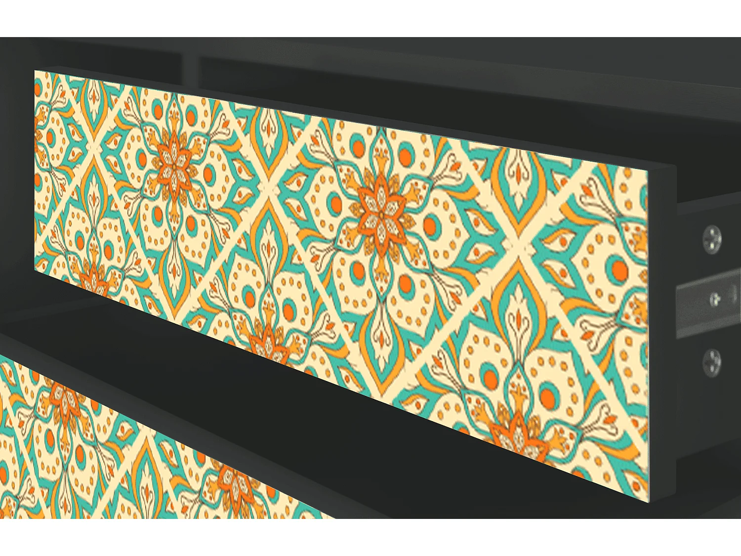 Szafka RTV - 170х59х48 cm - T4 - Hindu Daisy, Antracyt