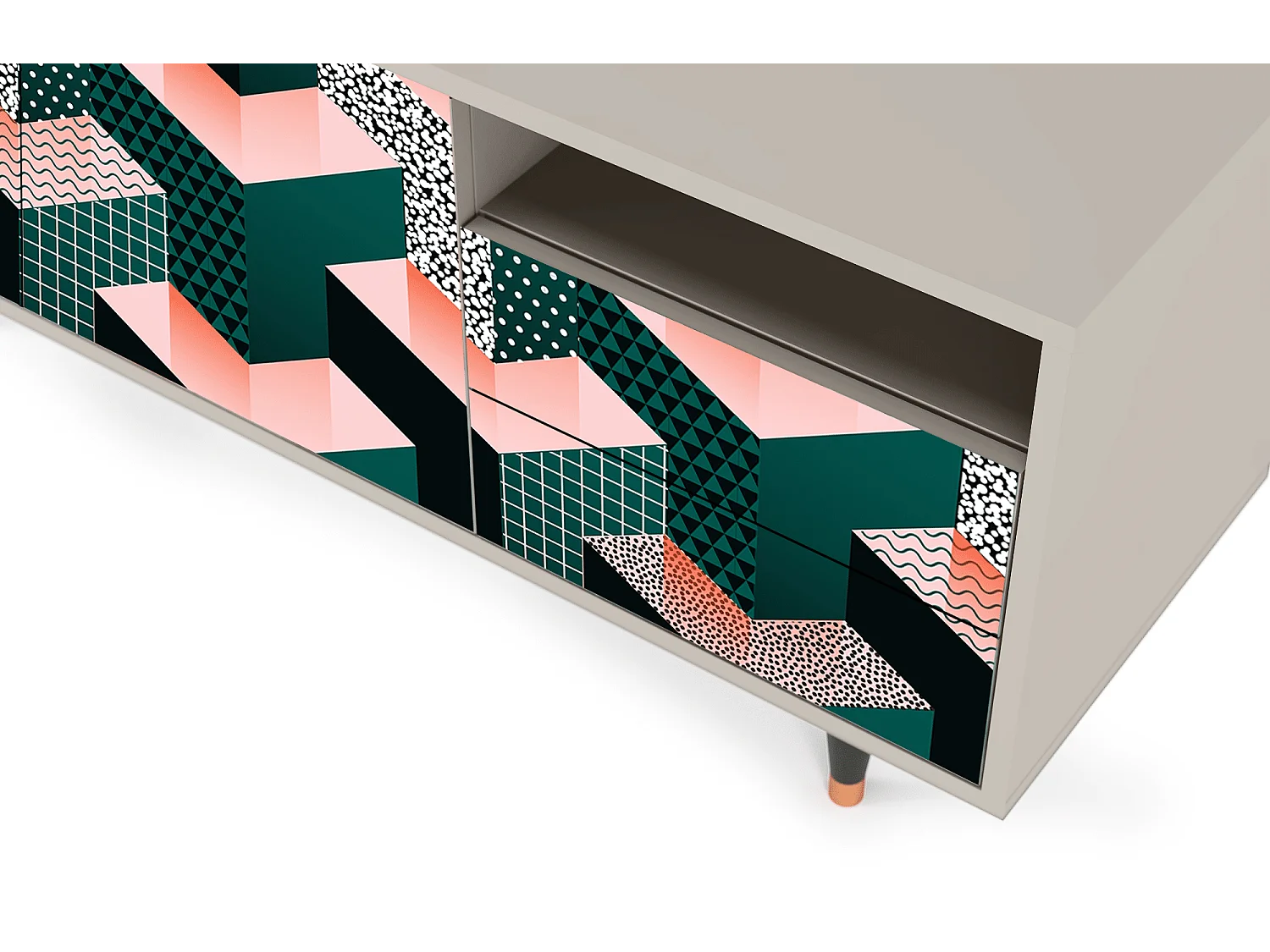 Mueble de TV - 125х56х41 cm - T7 - Geometric Madness, Arena