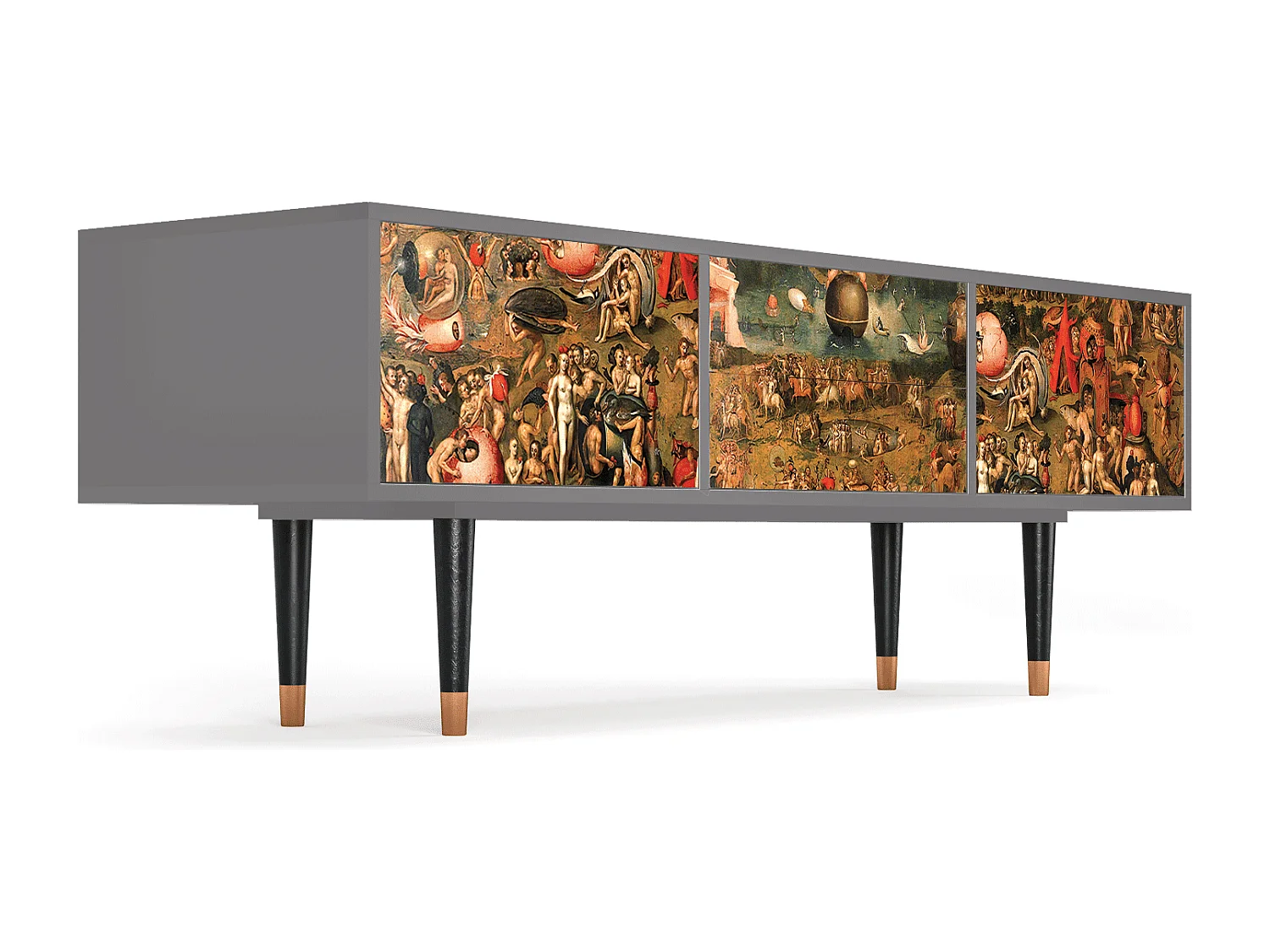 Szafka RTV - 170х59х48 cm - T4 - Garden of Delights , Szary