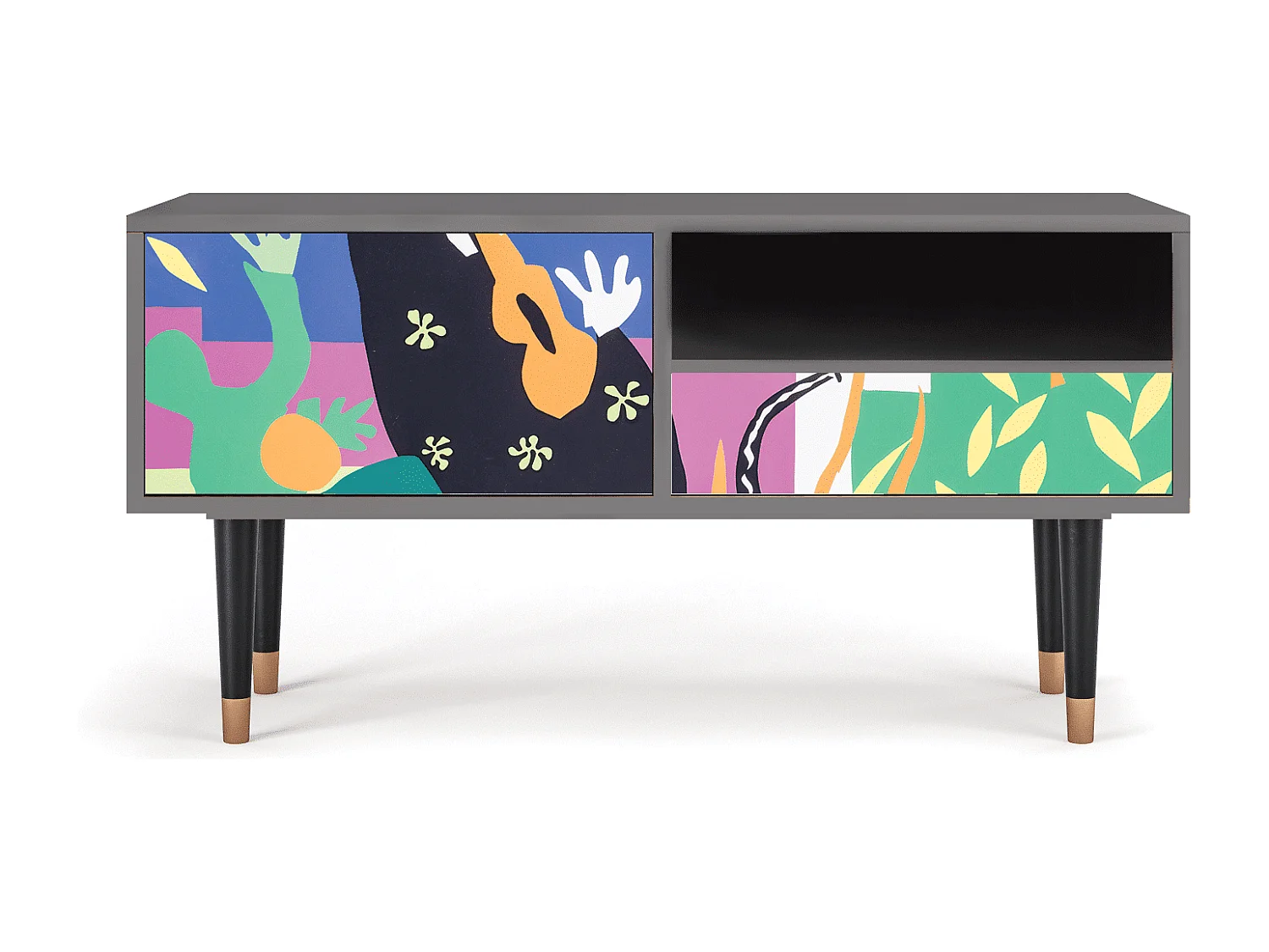 Szafka RTV - 115х59х48 cm - T3 - La Tristesse du Roi, Szary