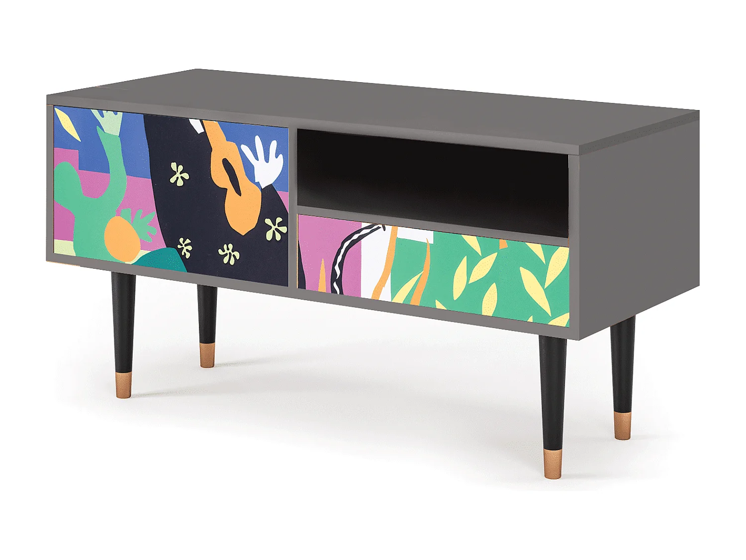 Meuble TV - 115х59х48 cm - T3 - La Tristesse du Roi, Gris