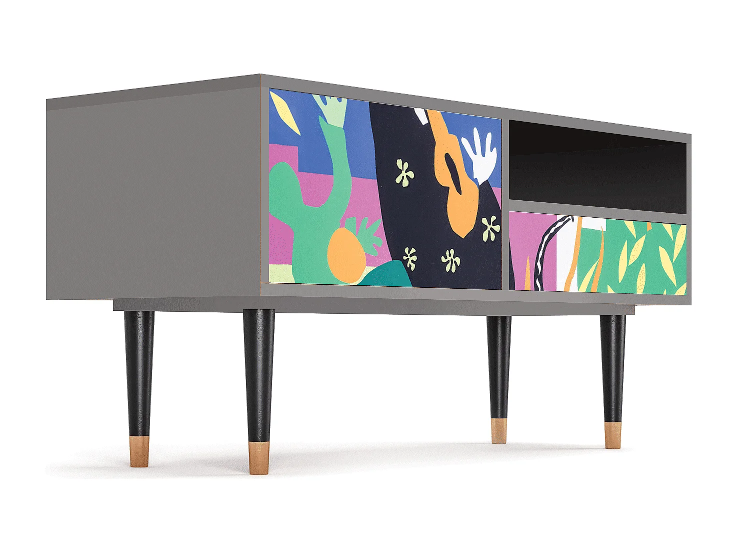 Meuble TV - 115х59х48 cm - T3 - La Tristesse du Roi, Gris