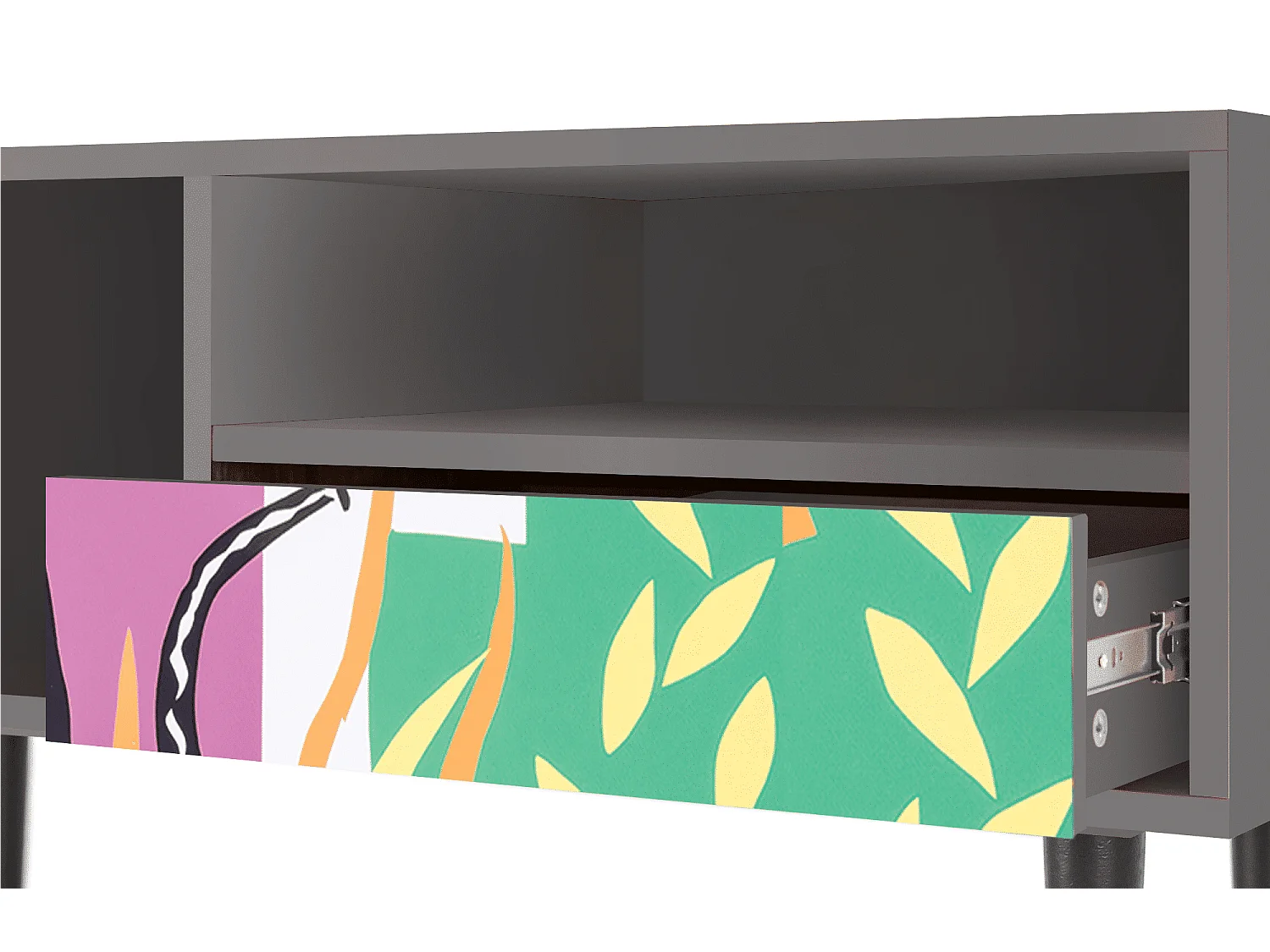 Meuble TV - 115х59х48 cm - T3 - La Tristesse du Roi, Gris