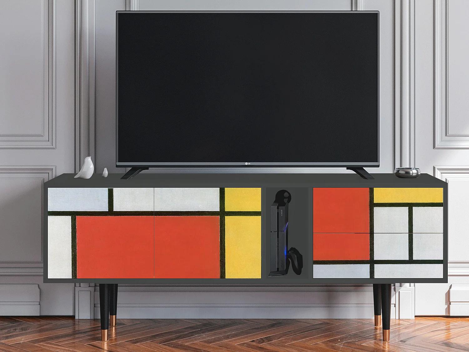 Szafka RTV - 170х69х48 cm - T1 - Composition, Antracyt
