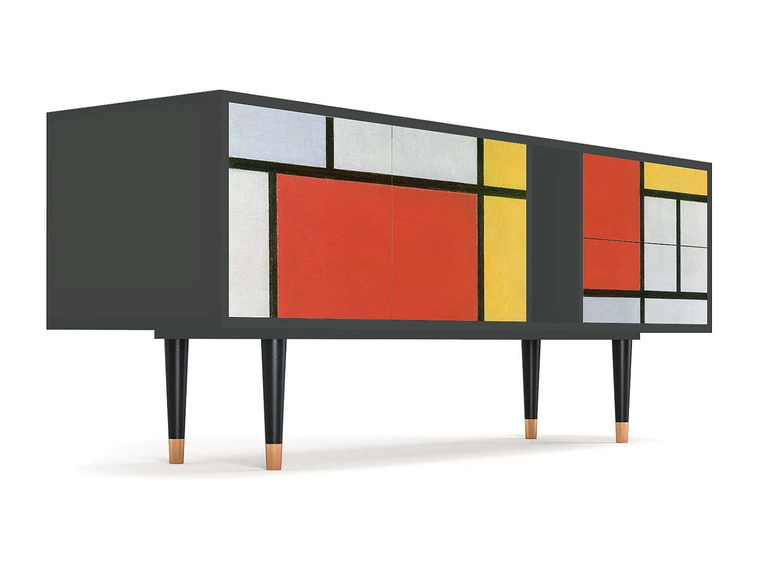 Szafka RTV - 170х69х48 cm - T1 - Composition, Antracyt