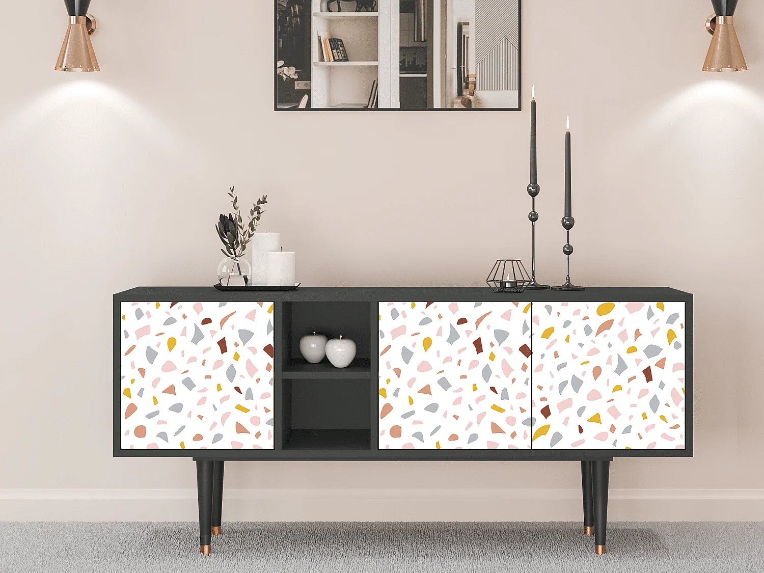 TV-meubel - 150х69х41 cm - T5 - Marmelade Cheese, Antraciet