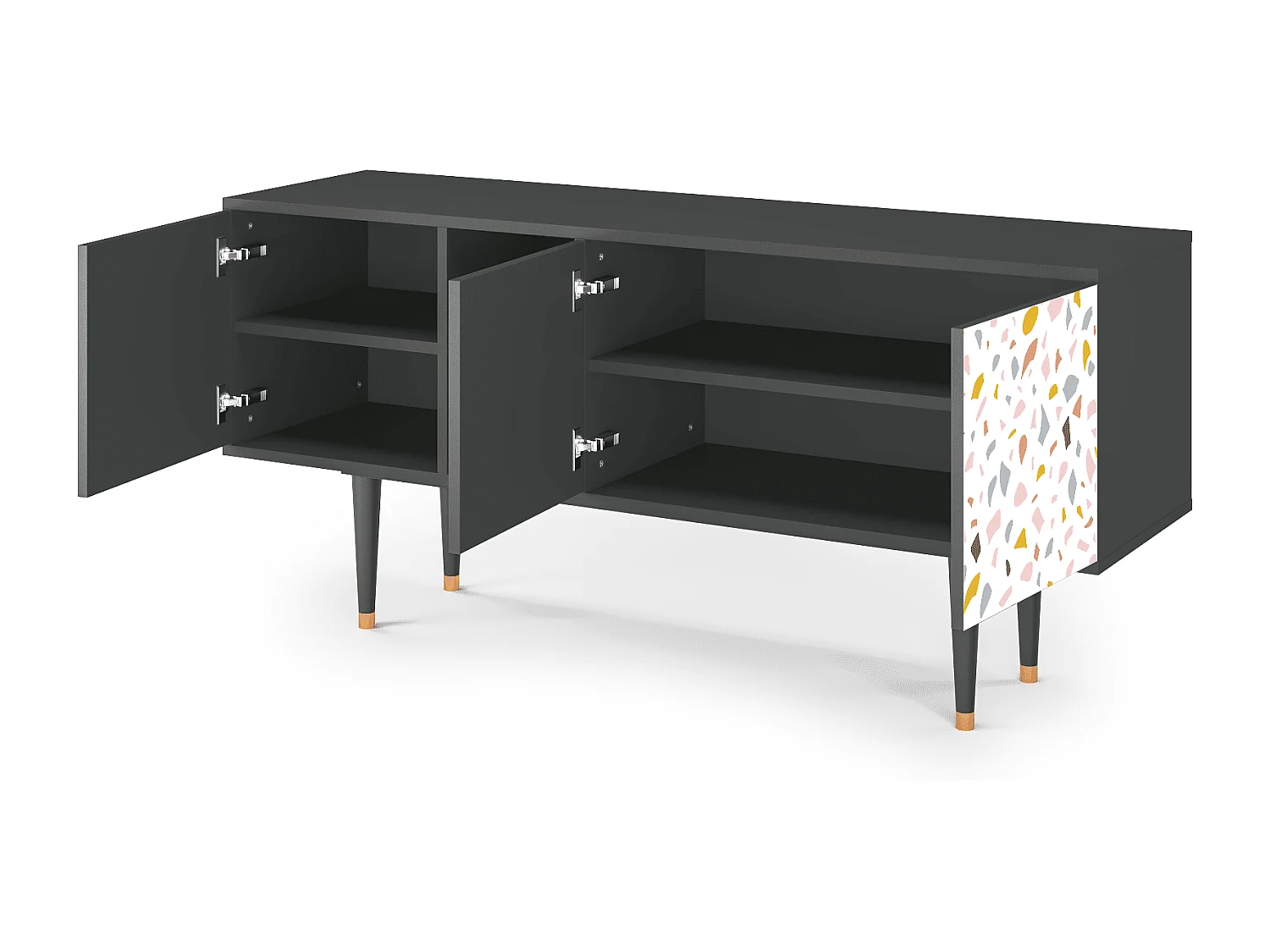 Mueble de TV - 150х69х41 cm - T5 - Marmelade Cheese, Antracita