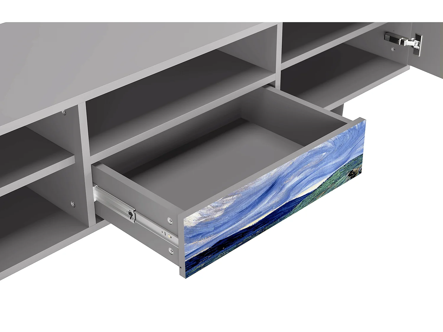 Meuble TV - 170х59х41 cm - T6 - Landscape, Gris