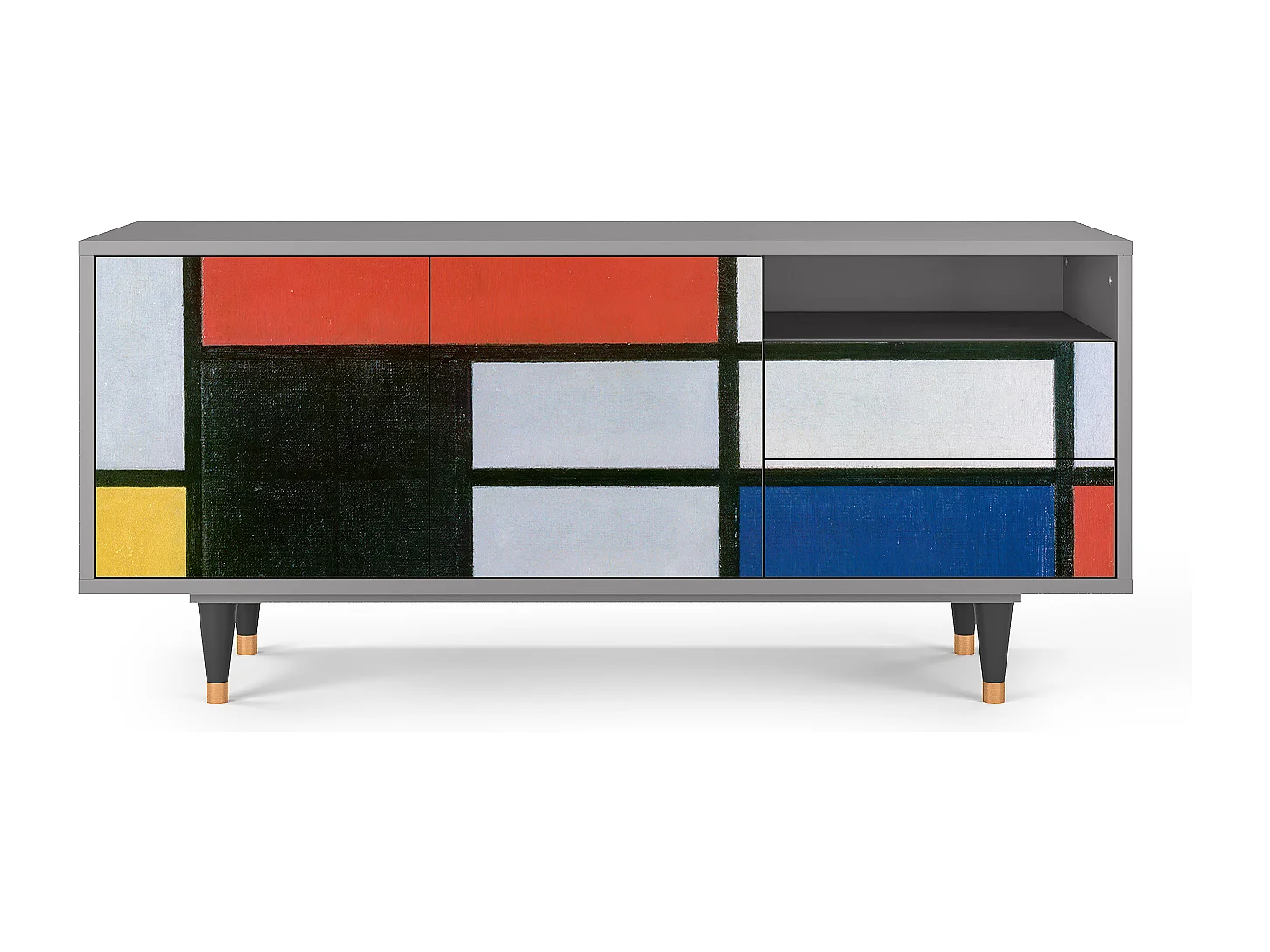 Mueble de TV - 125х56х41 cm - T7 - Composition, Gris