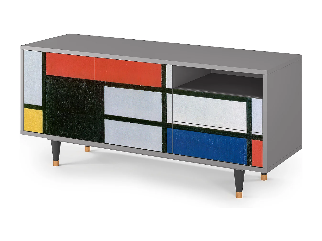 Mueble de TV - 125х56х41 cm - T7 - Composition, Gris