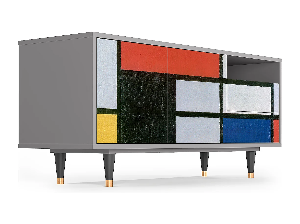 Mueble de TV - 125х56х41 cm - T7 - Composition, Gris