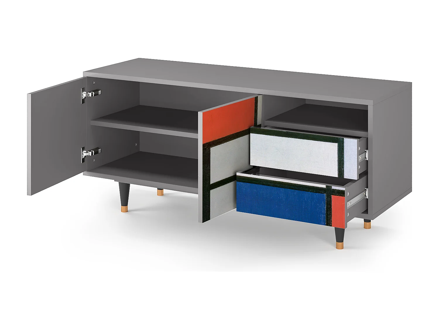 Mueble de TV - 125х56х41 cm - T7 - Composition, Gris