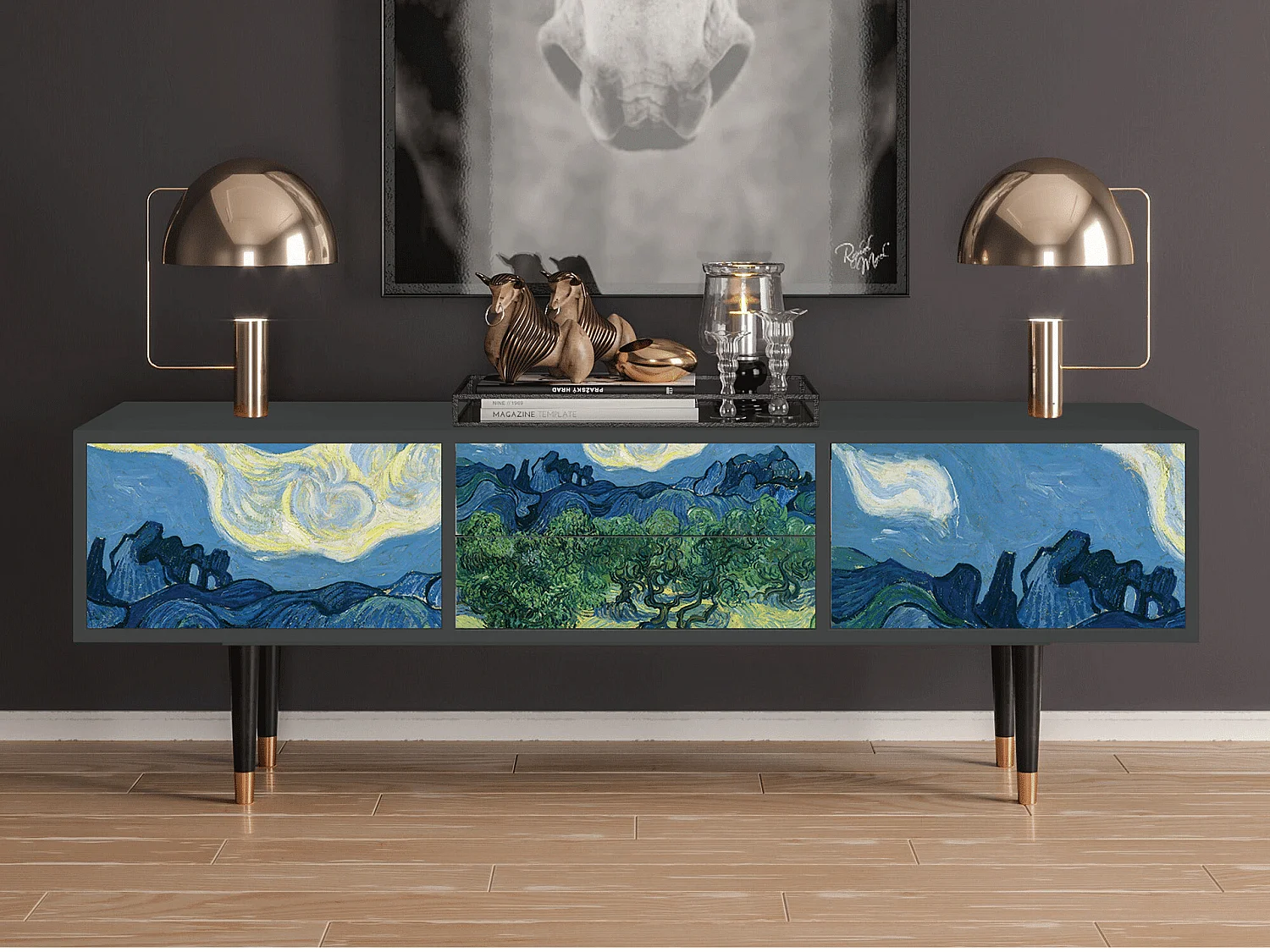 Meuble TV - 170х59х48 cm - T4 - The Oil Trees, Anthracite