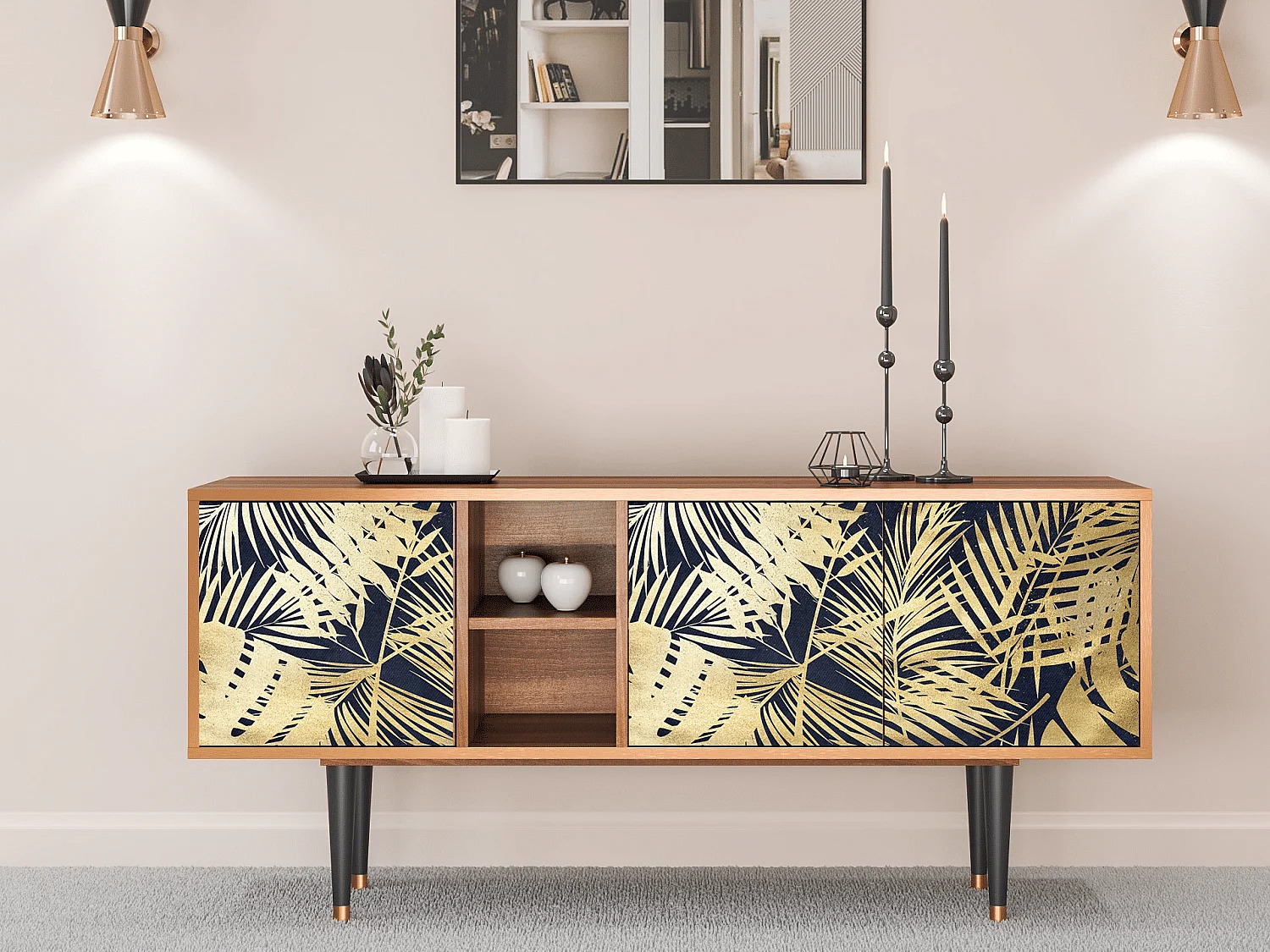 Meuble TV - 150х69х41 cm - T5 - Jungle Vibes, Noyer